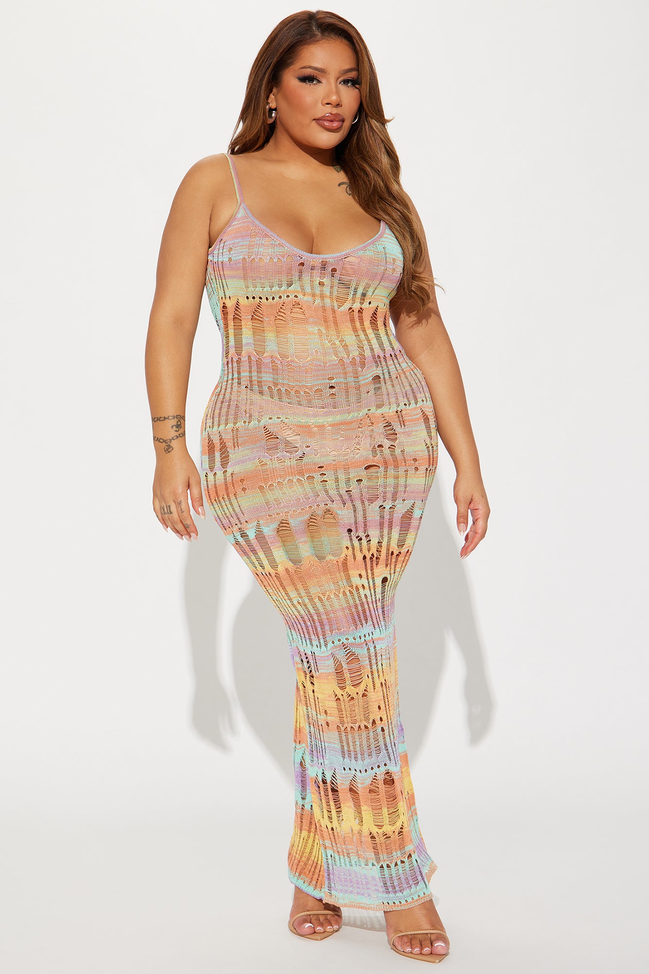 Jennifer Crochet Maxi Dress - Multi Color - Image 4