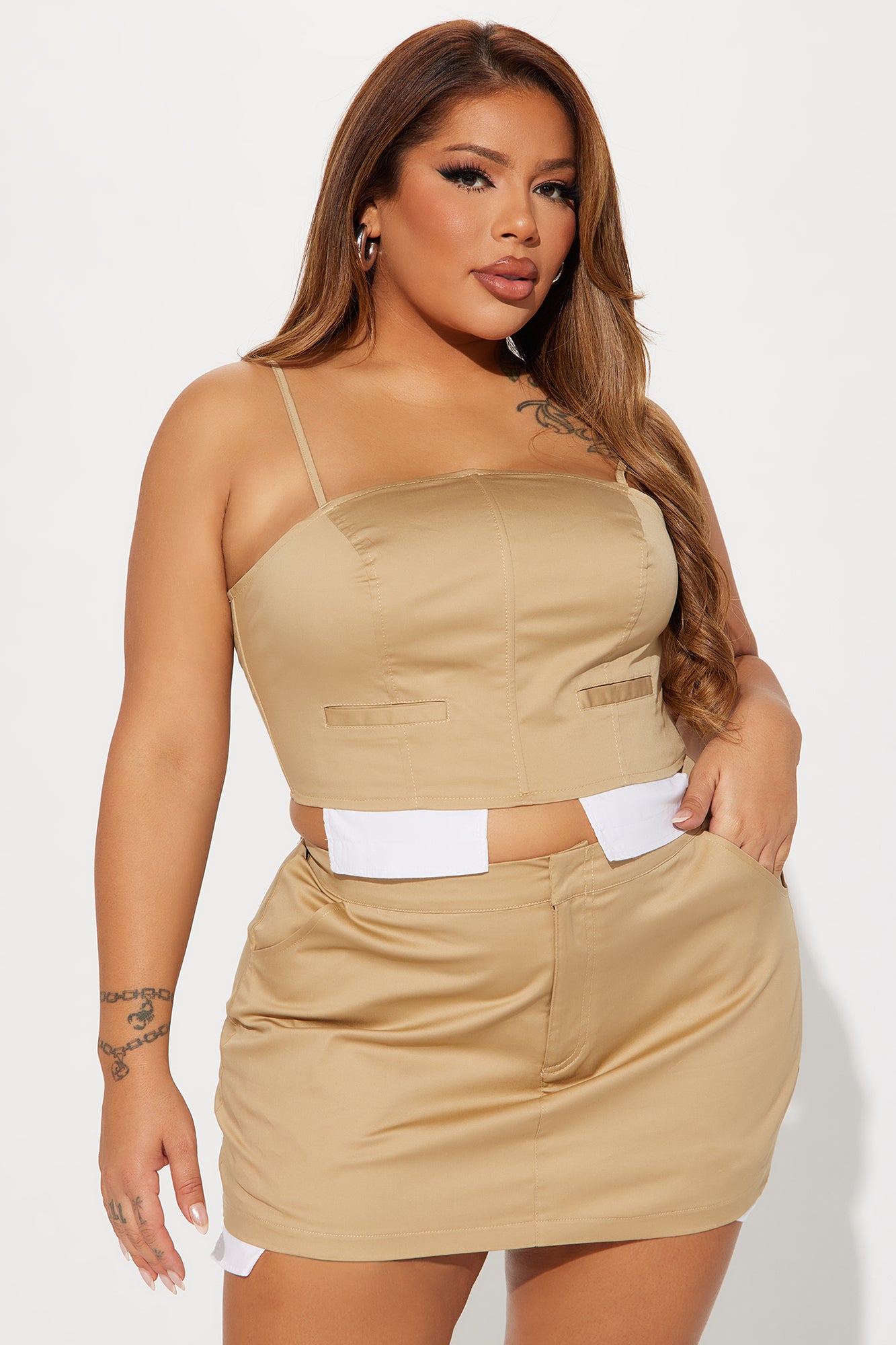 Tammy Skirt Set - Khaki - Image 5