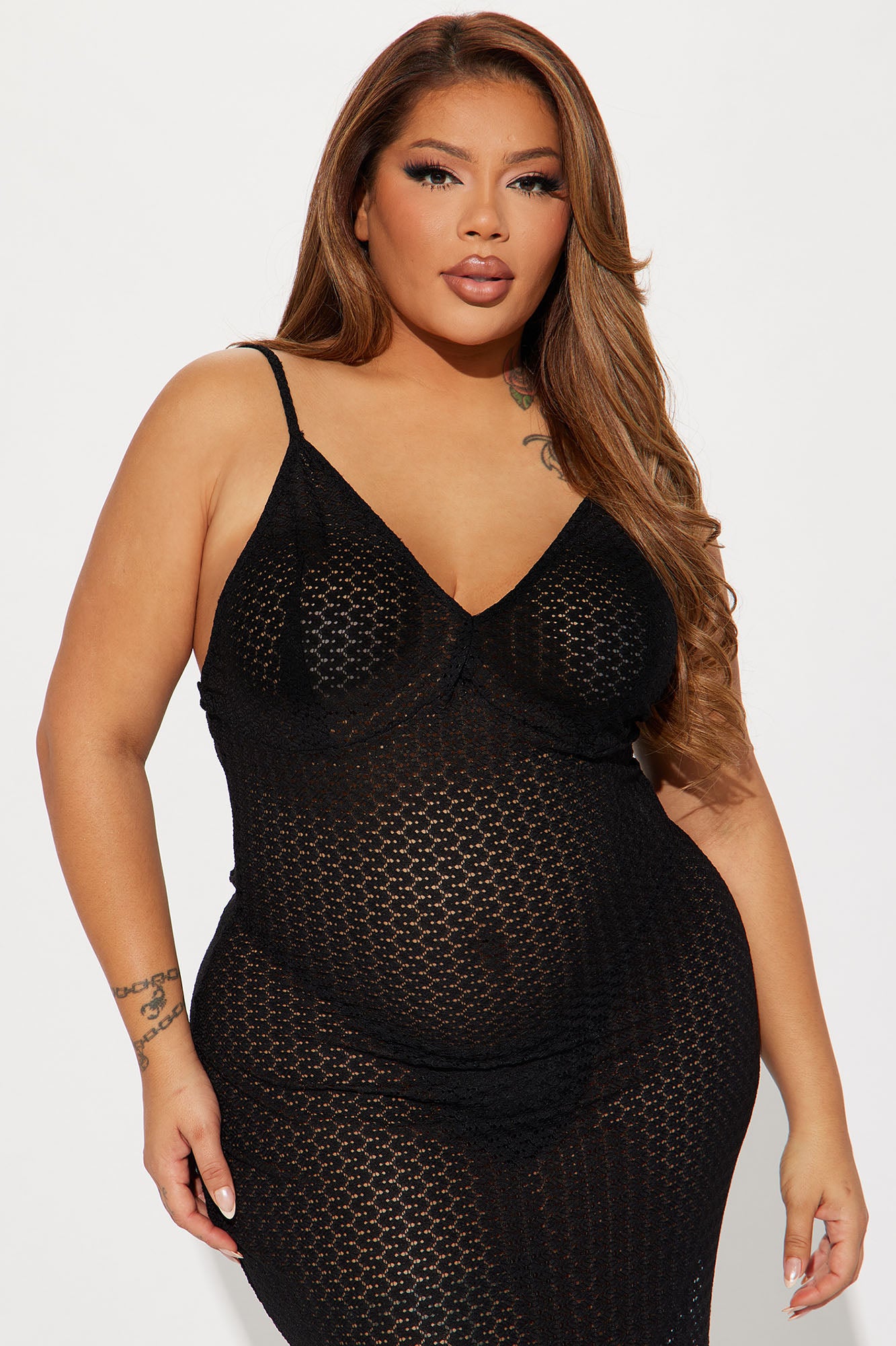 Carol Crochet Cover Up Dress - Black - Image 5