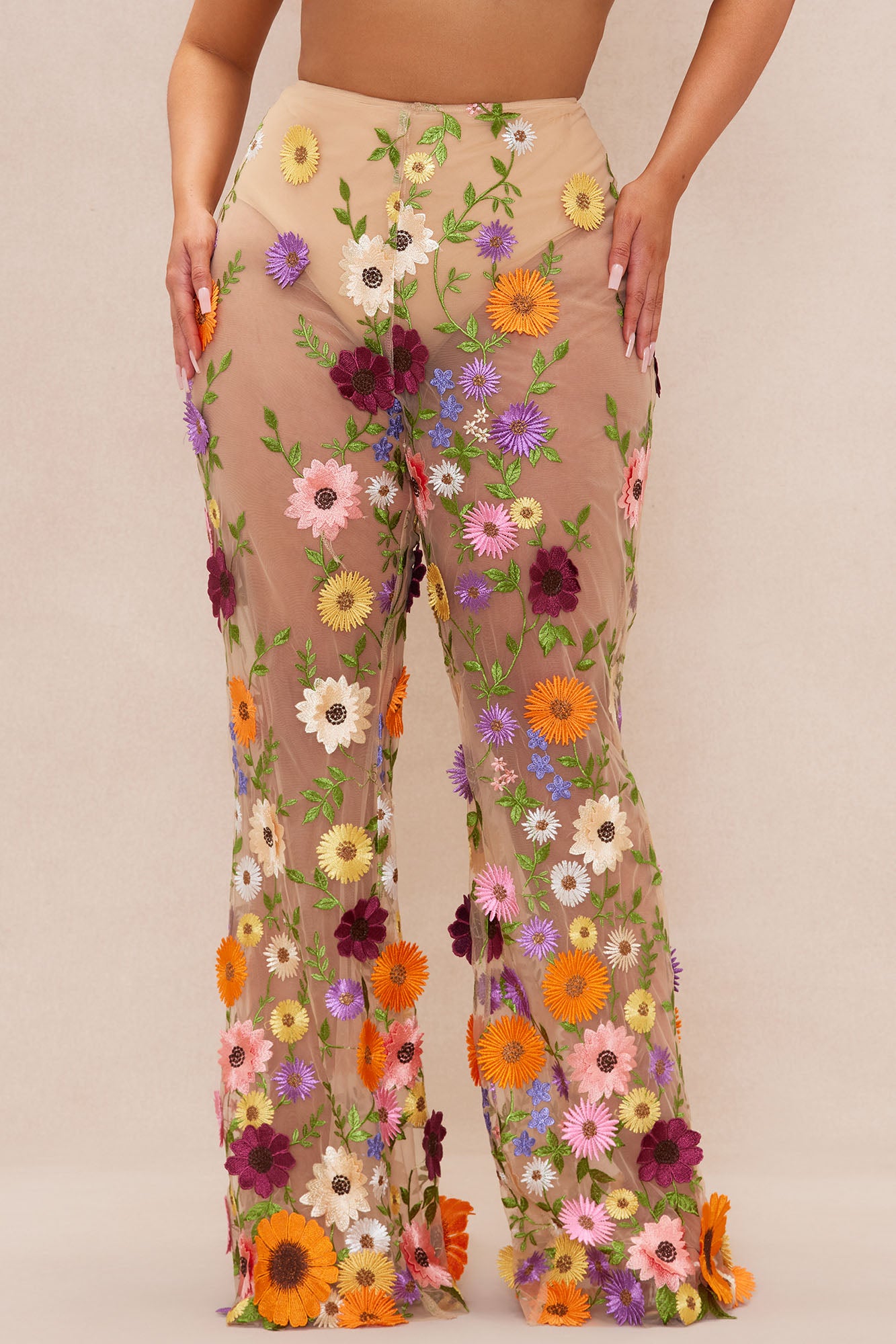 Celena Embroidered Pant - Nude/combo - Image 6