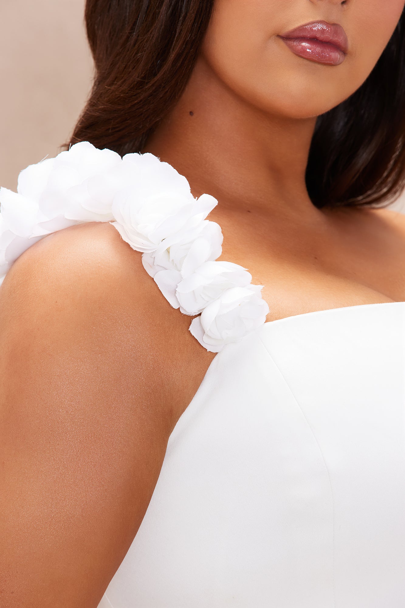 Gabrielle Satin Mini Dress - White - Image 7