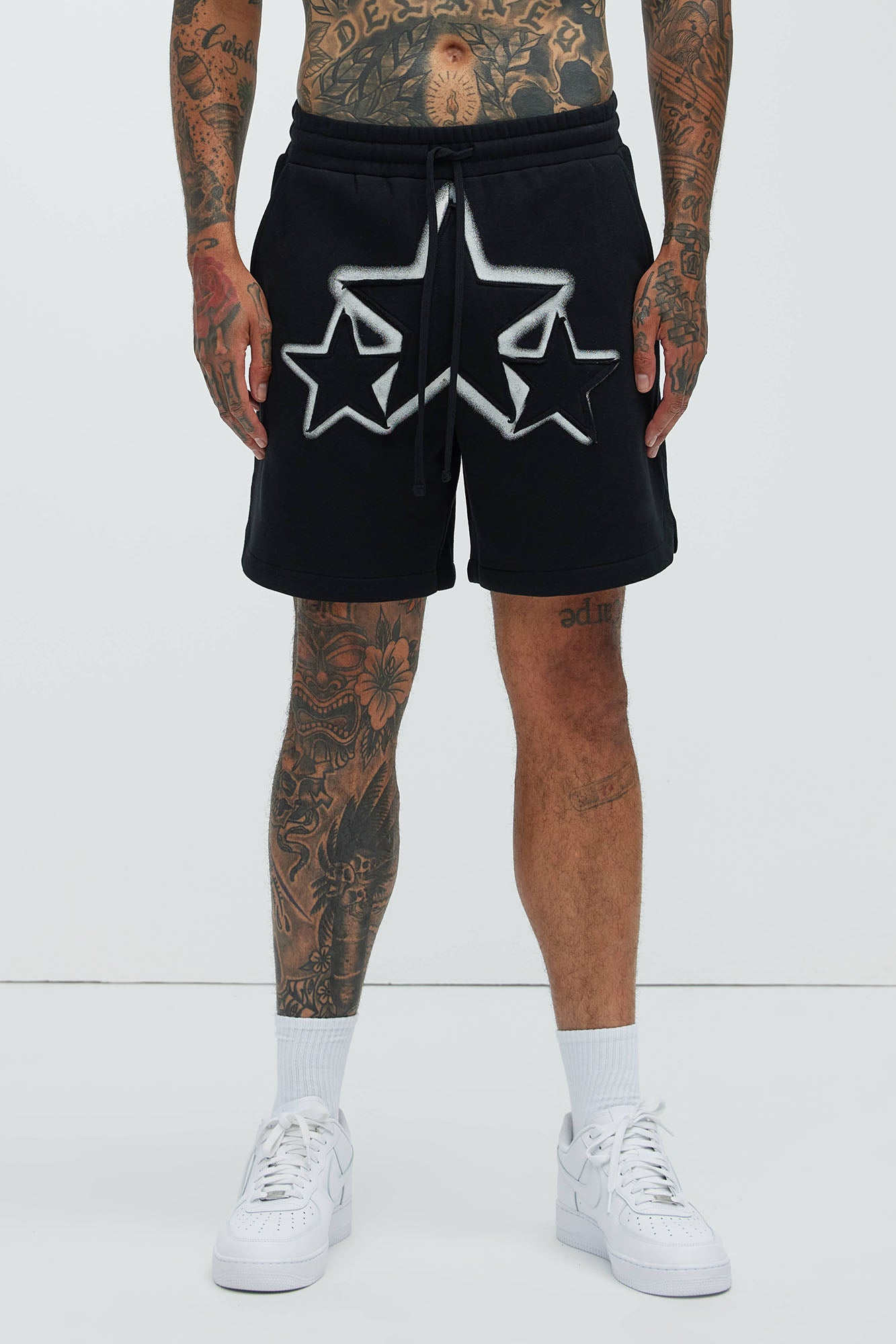 Tyson Star Warm Up Shorts - Black - Image 3