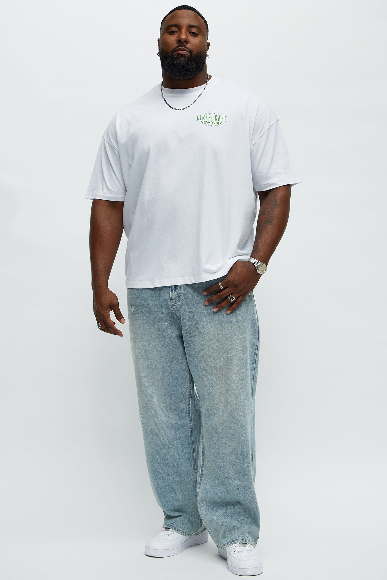 Street Cafe NYC Oversized Short Sleeve Tee - White - Image 6