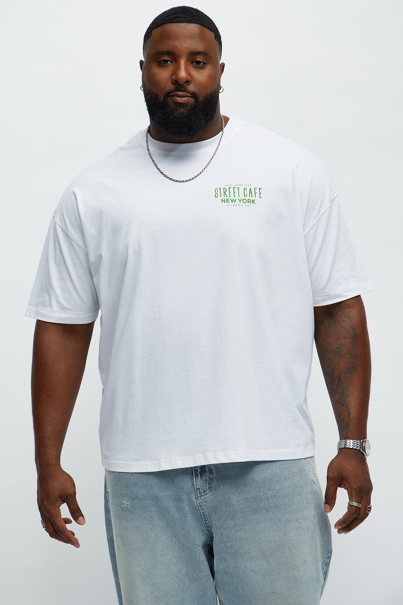 Street Cafe NYC Oversized Short Sleeve Tee - White - Image 5