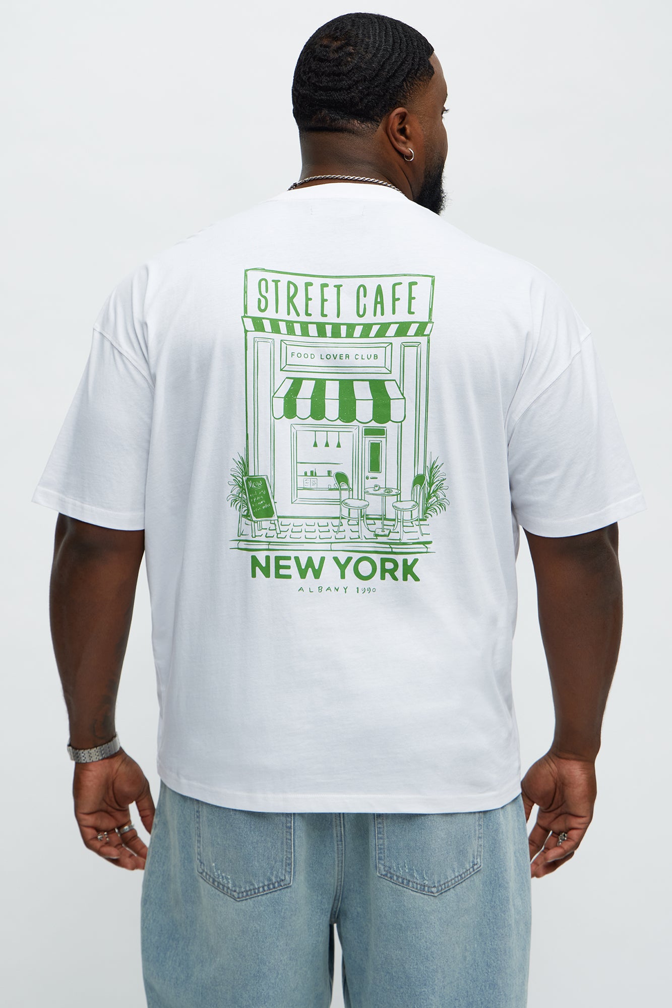 Street Cafe NYC Oversized Short Sleeve Tee - White - Image 8