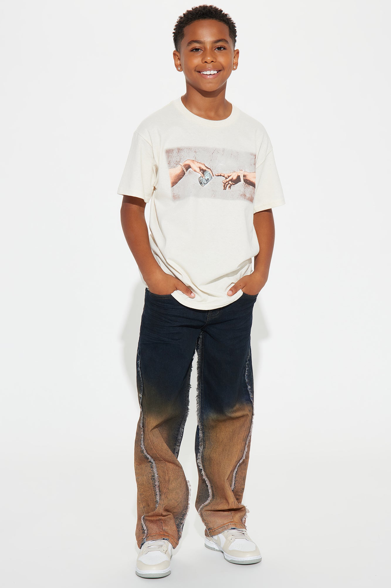 Mini Creation Of Hustle Short Sleeve Tee - Sand - Image 3