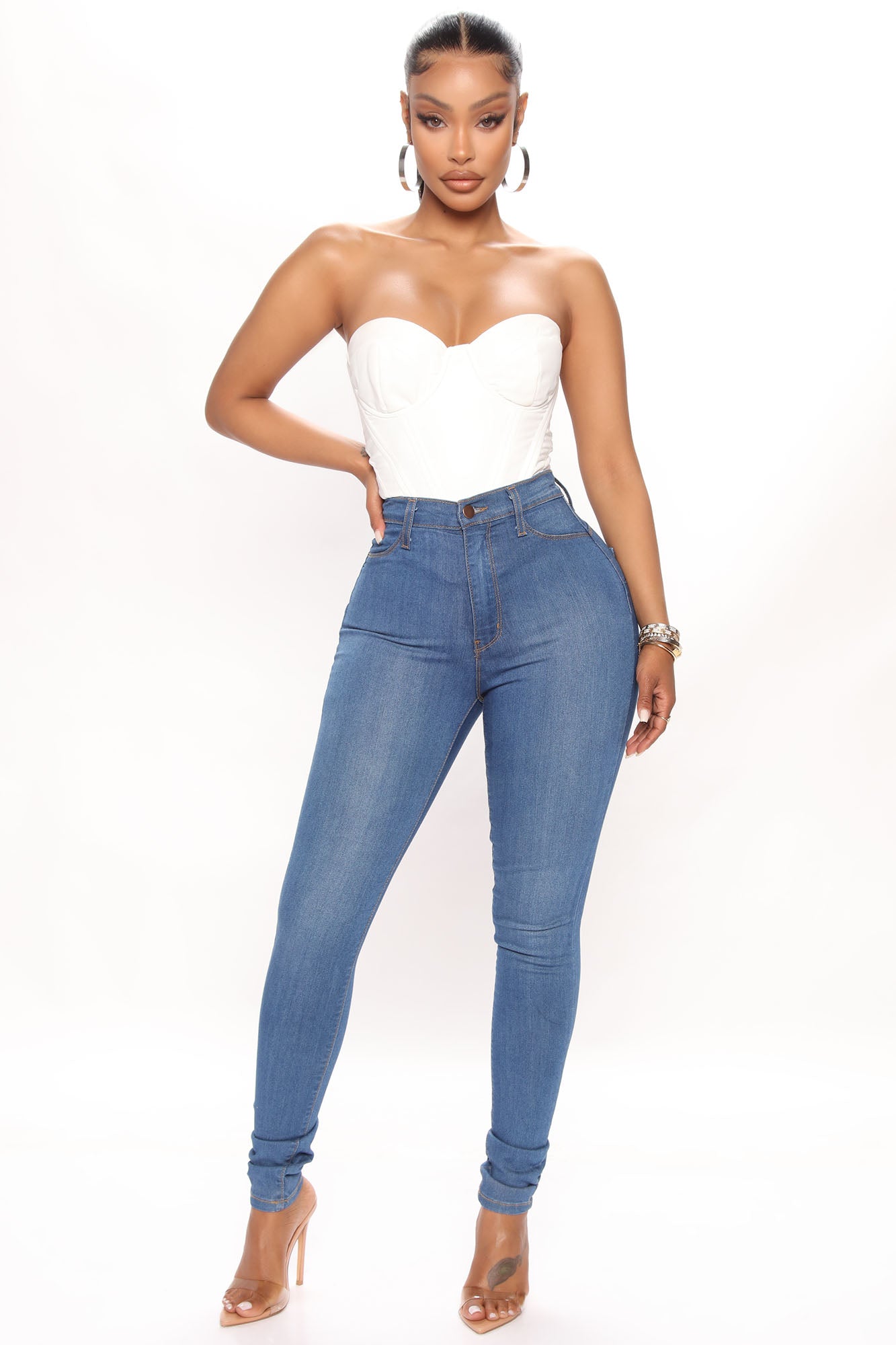 Classic Beauty Booty Lifter Skinny Jeans - Medium Blue Wash - Image 3