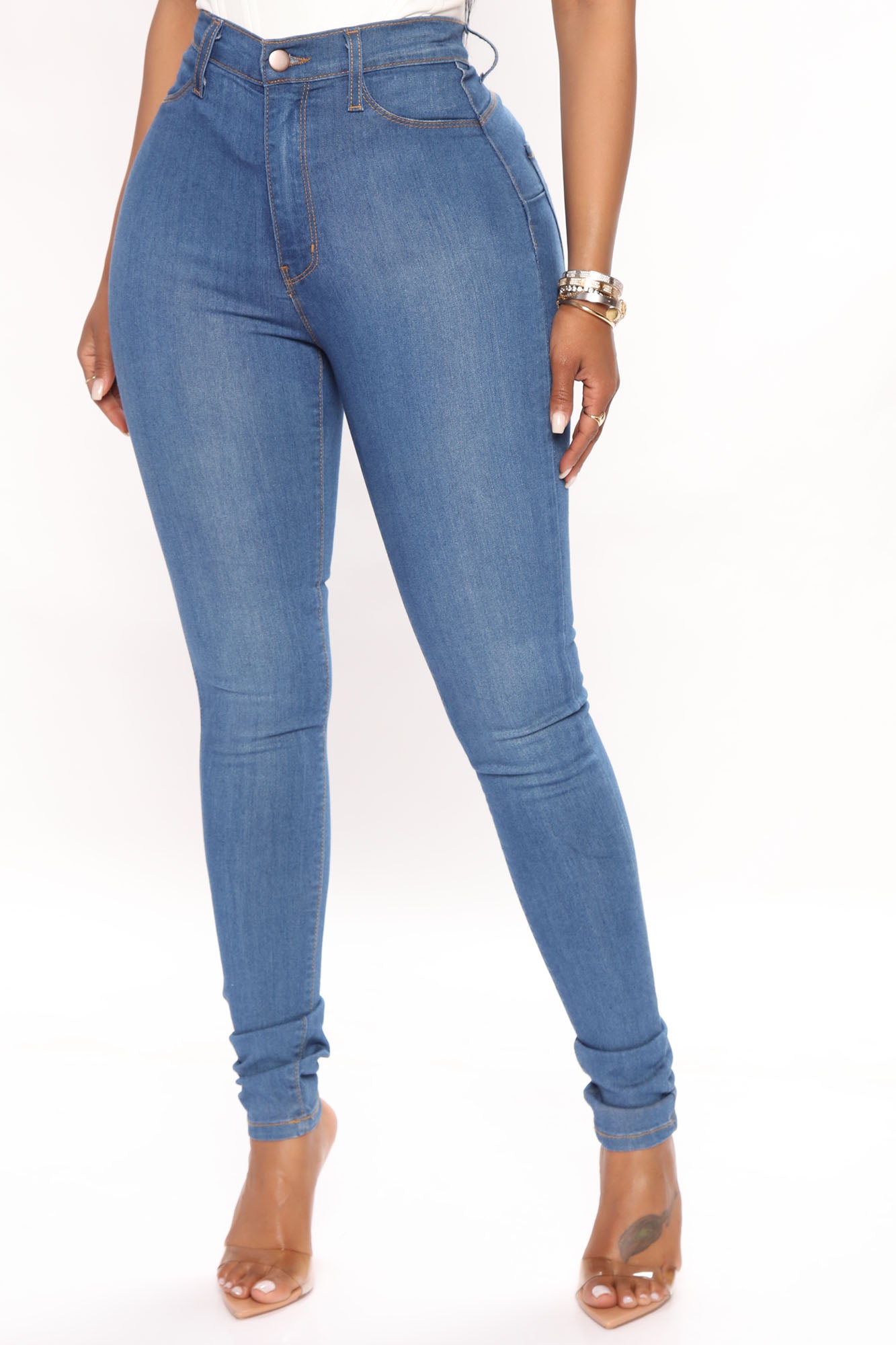 Classic Beauty Booty Lifter Skinny Jeans - Medium Blue Wash - Image 4
