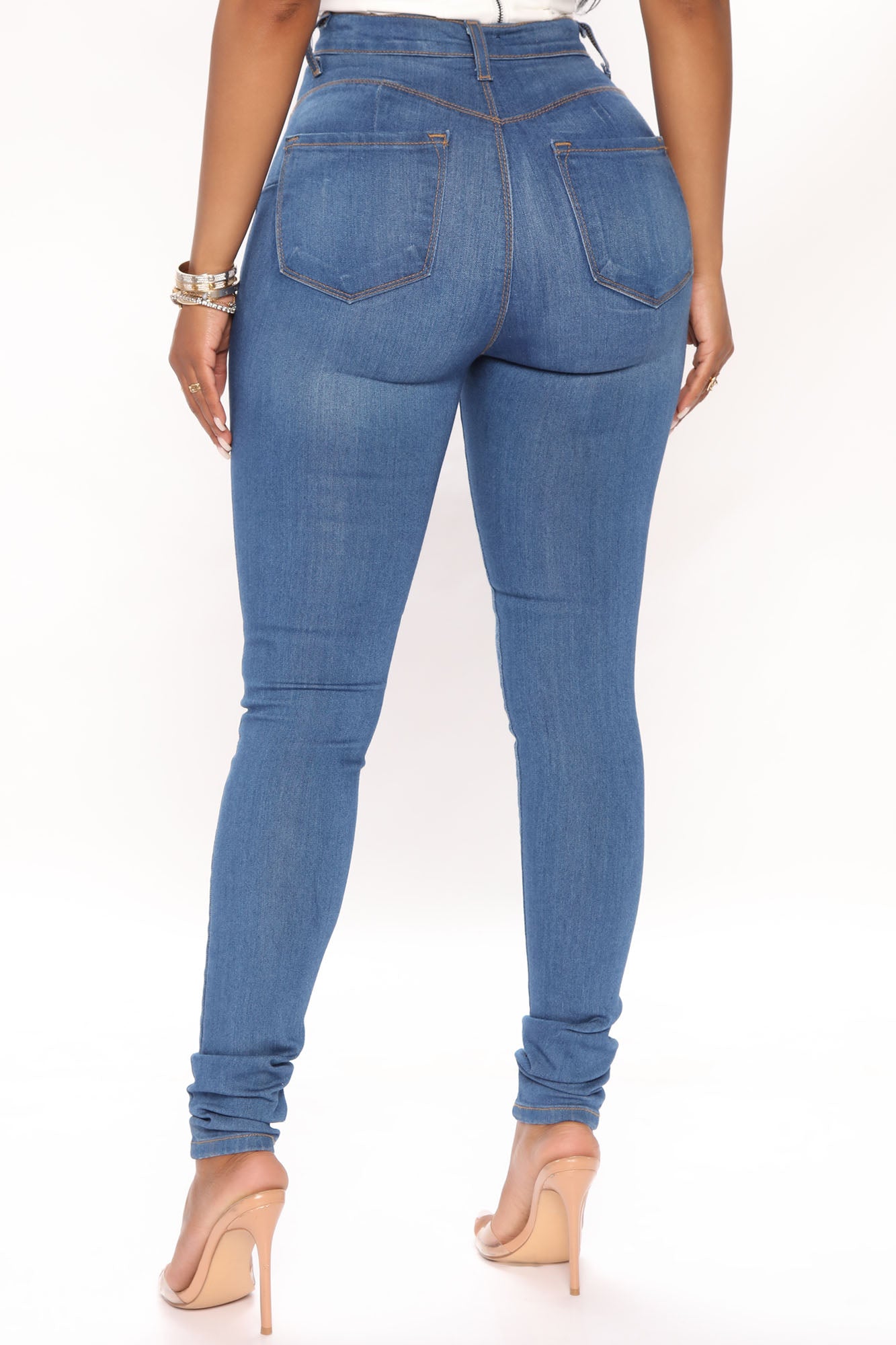 Classic Beauty Booty Lifter Skinny Jeans - Medium Blue Wash - Image 5
