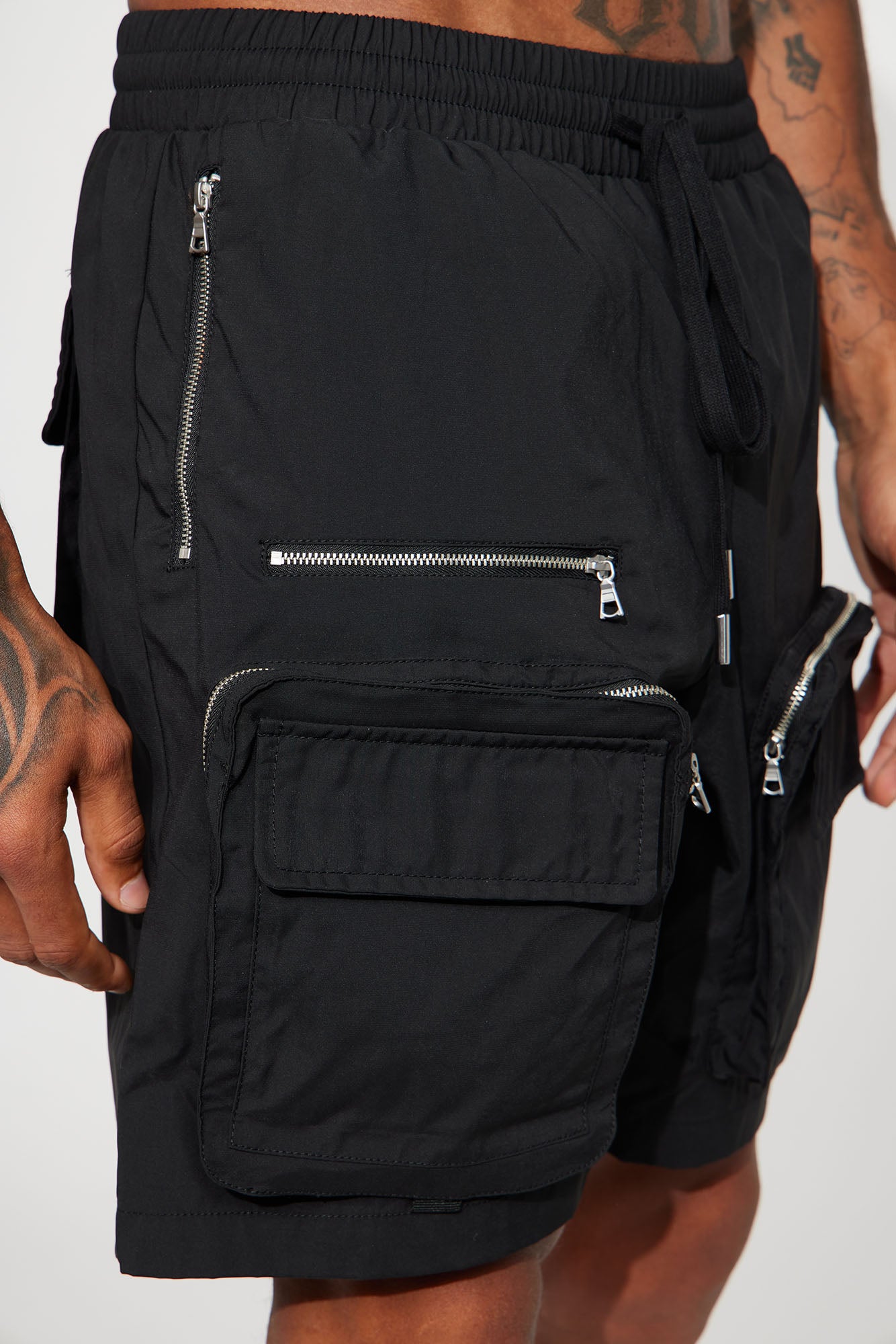In The Field Relaxed Cargo Shorts - Black - Image 5