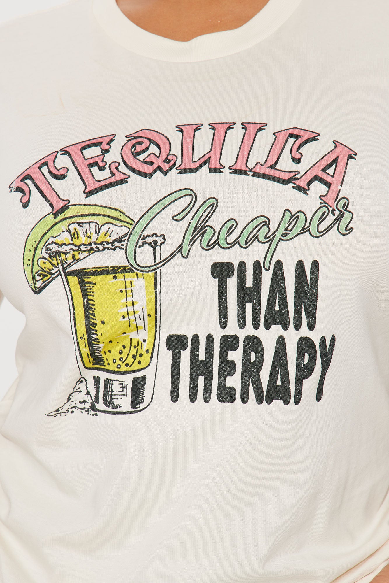 Tequila Cheaper Than Therapy Tee - Off White - Image 3