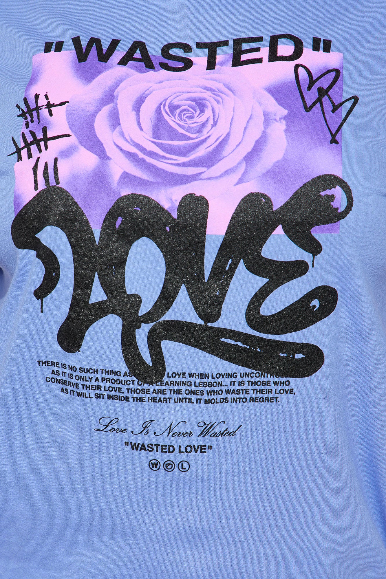 Wasted Love Graphic Tshirt - Lavender - Image 3