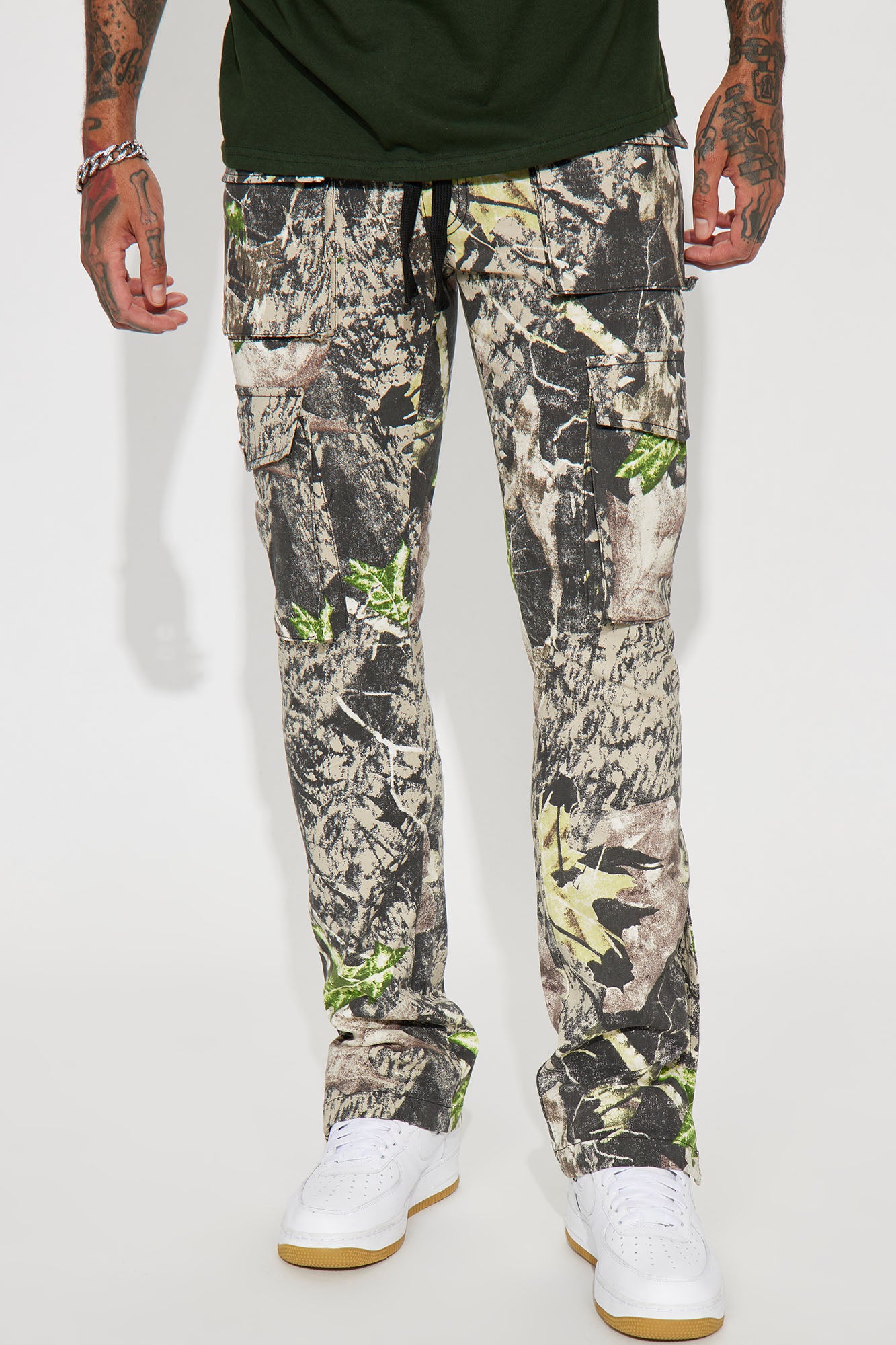 Worker Slim Cargo Pants - Green/combo - Image 8