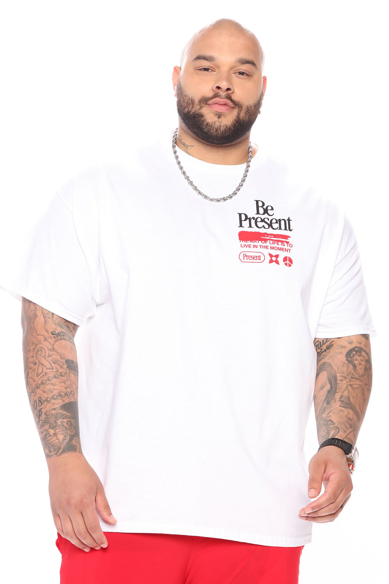 Be Present Short Sleeve Tee - White - Image 3