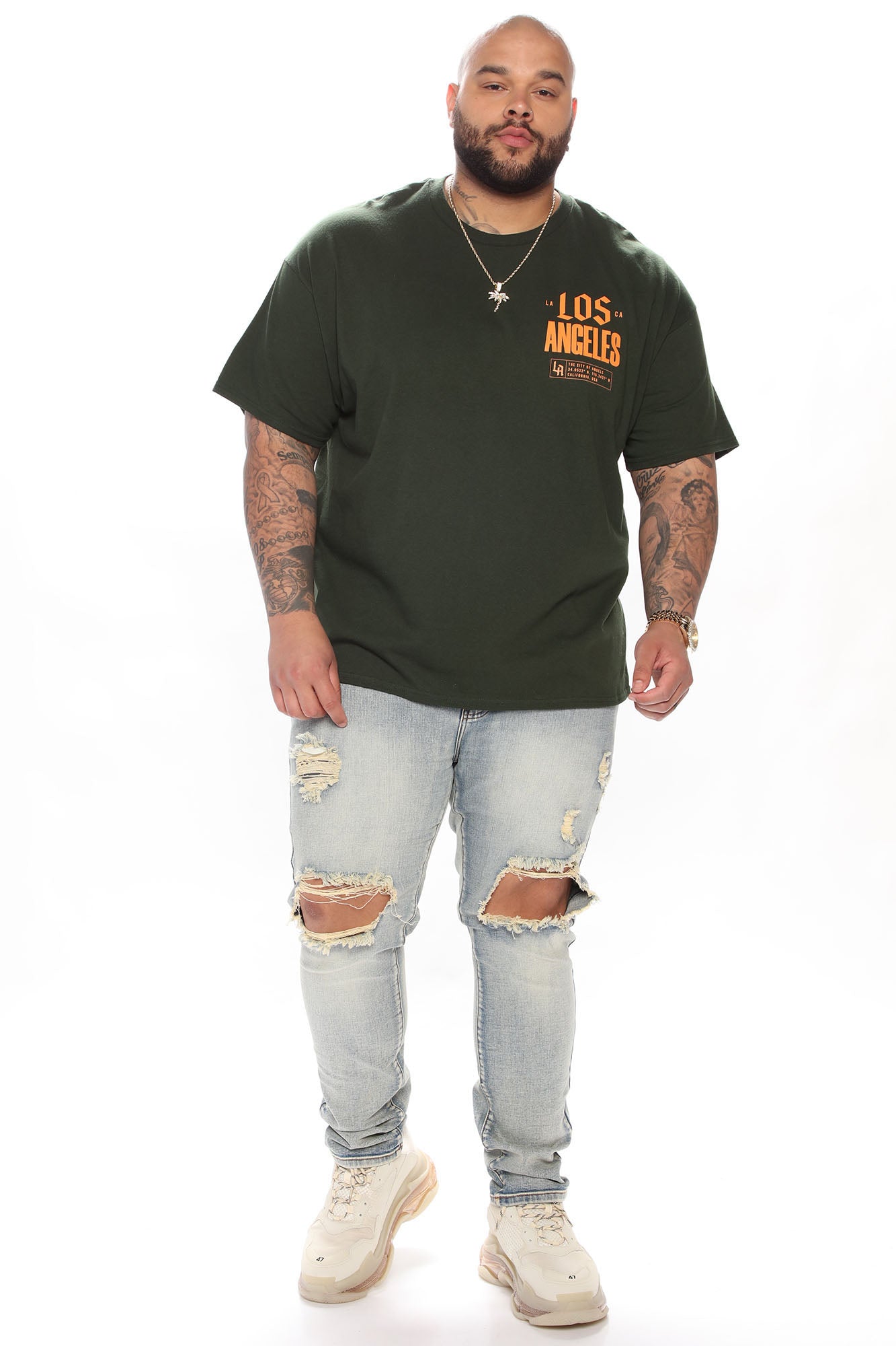 Los Angeles Palm Short Sleeve Tee - Green - Image 9