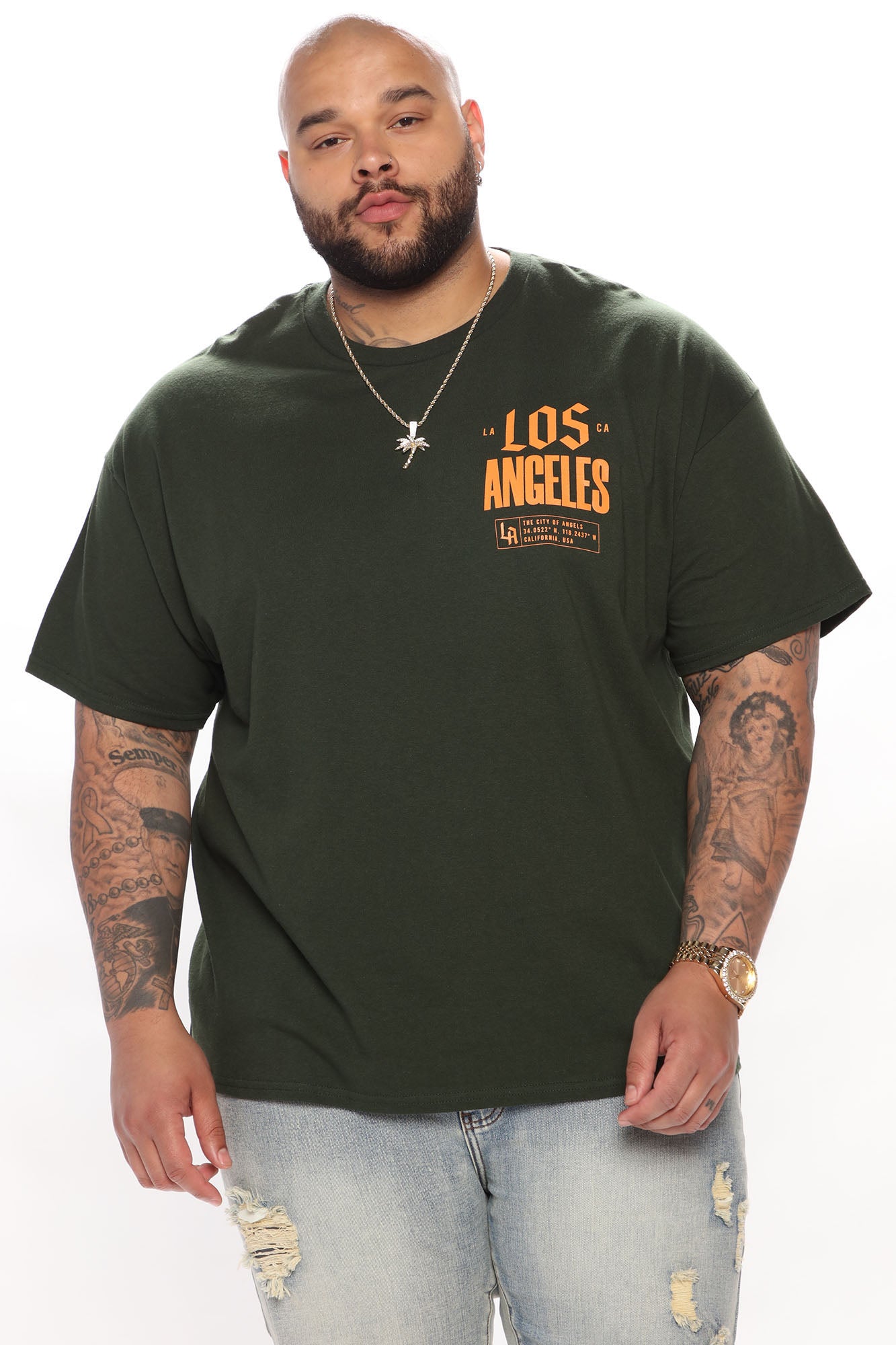 Los Angeles Palm Short Sleeve Tee - Green - Image 4