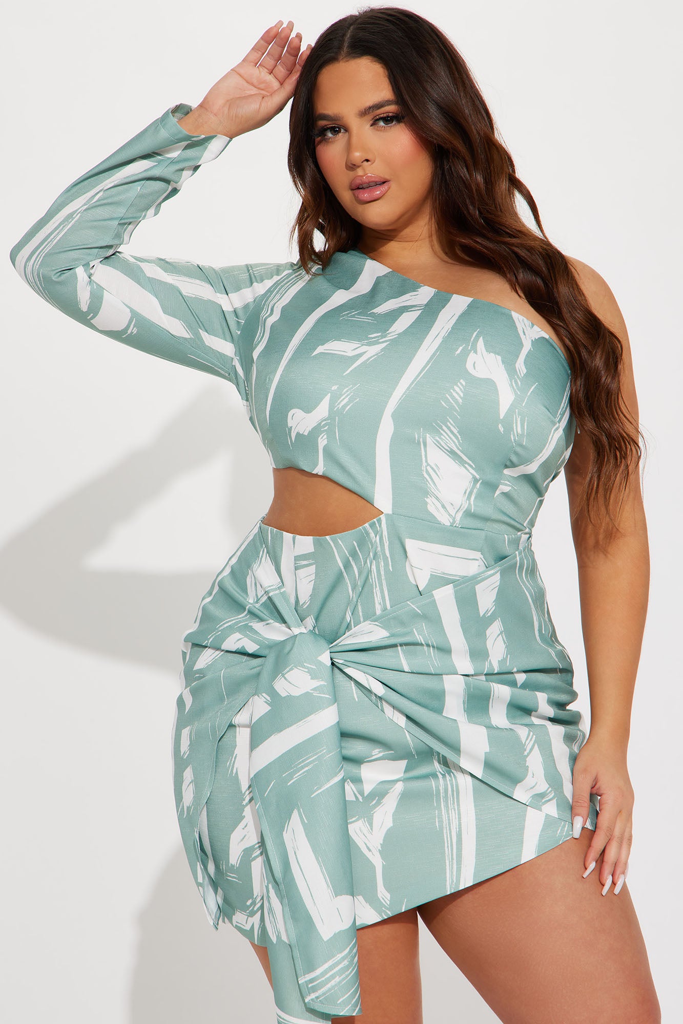 Annalisa Textured Mini Dress - Teal - Image 5