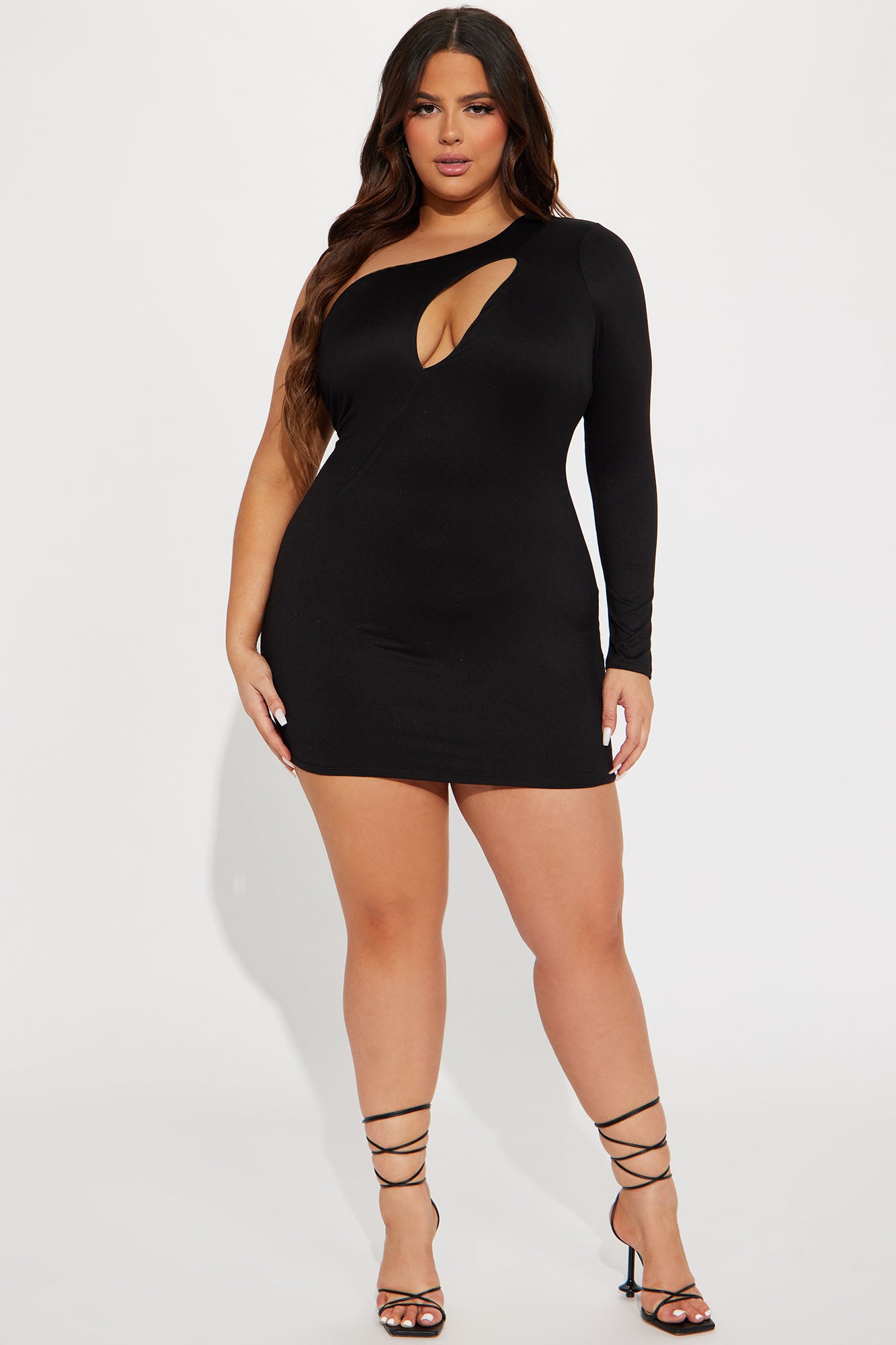 Vibes On Vibes One Shoulder Dress - Black - Image 5