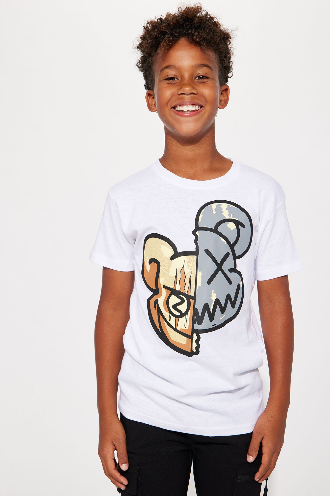 Mini Mean Teddy Short Sleeve Tee - White - Image 3