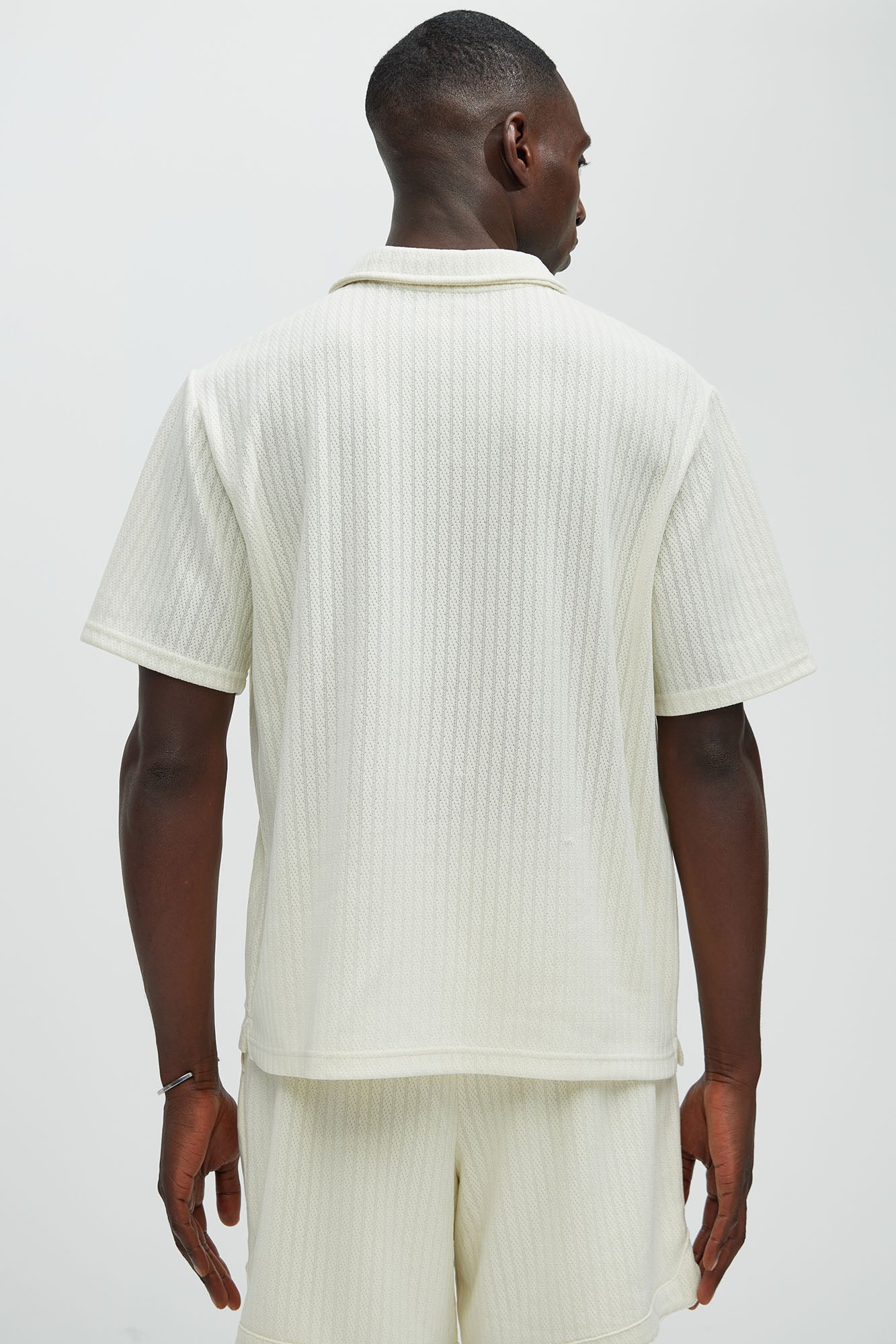 Easton Textured Polo Shirt - Off White - Image 5