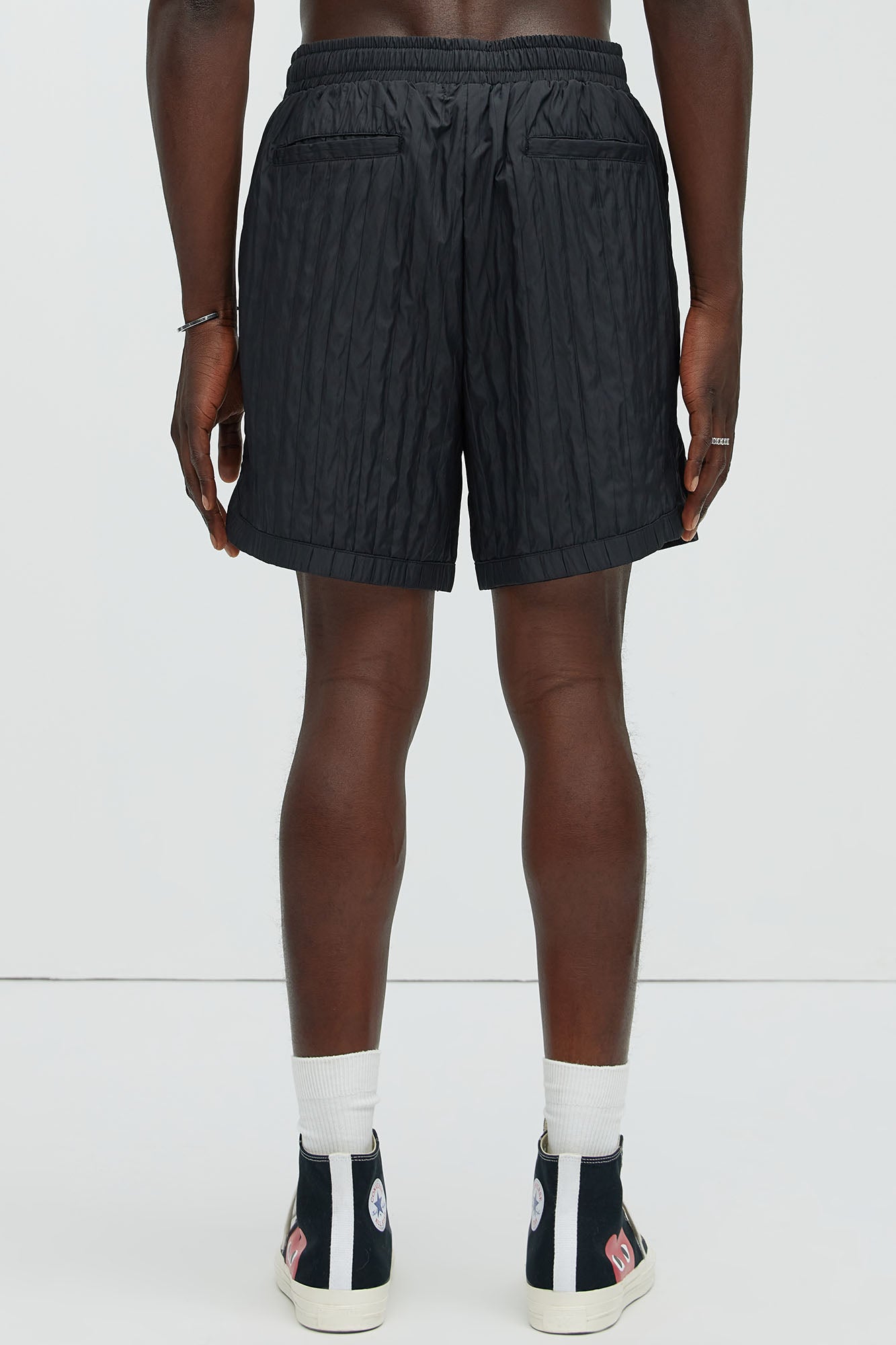 Cavour Crinkled Shorts - Black - Image 5