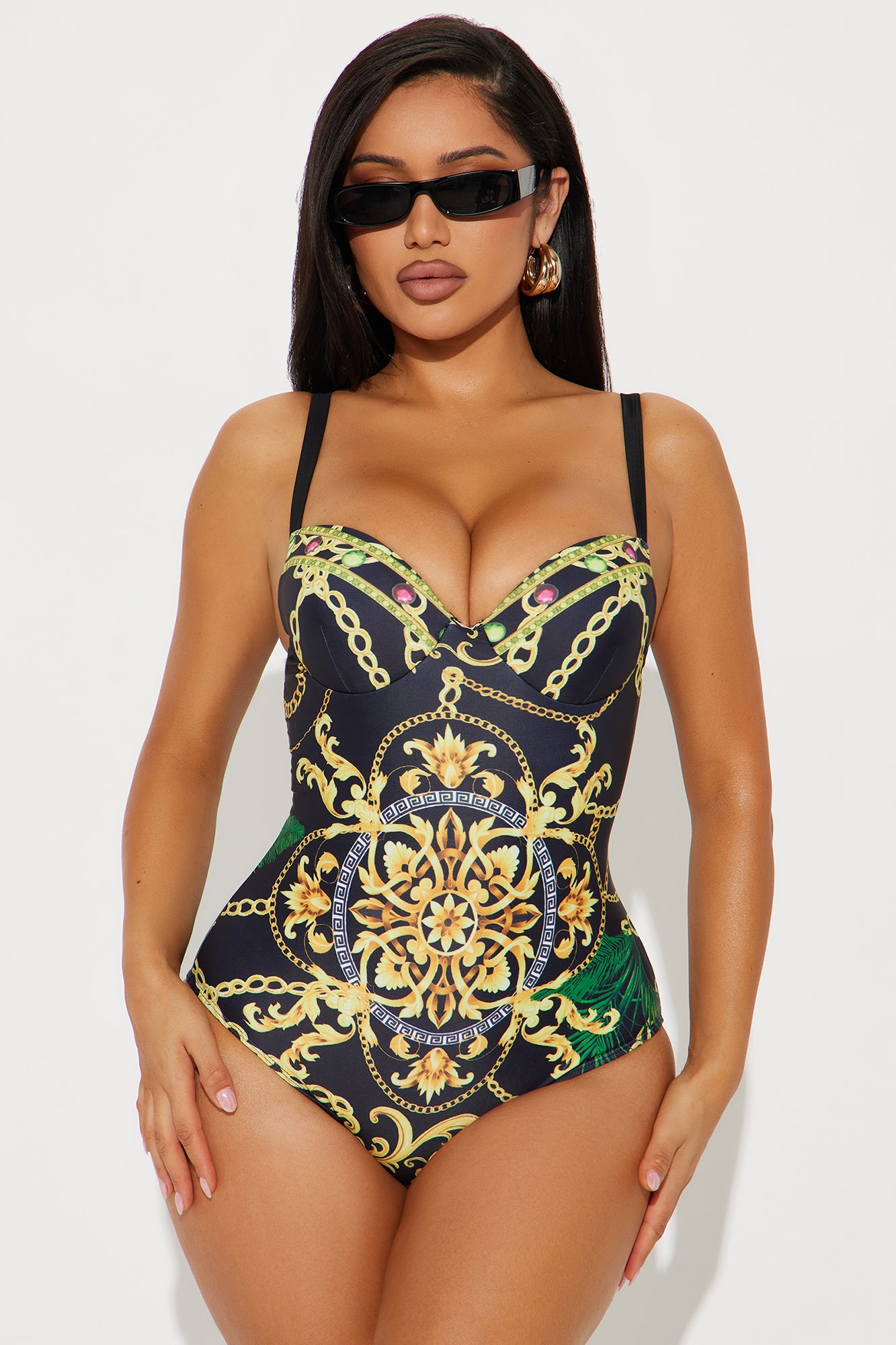 Moira Underwire 1 Piece Swimsuit Set - Black/combo - Image 3