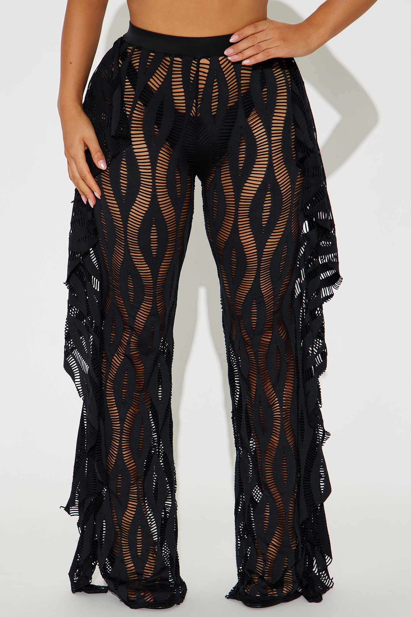 Summer Fling Ruffle 3 Piece Bikini Set - Black - Image 3