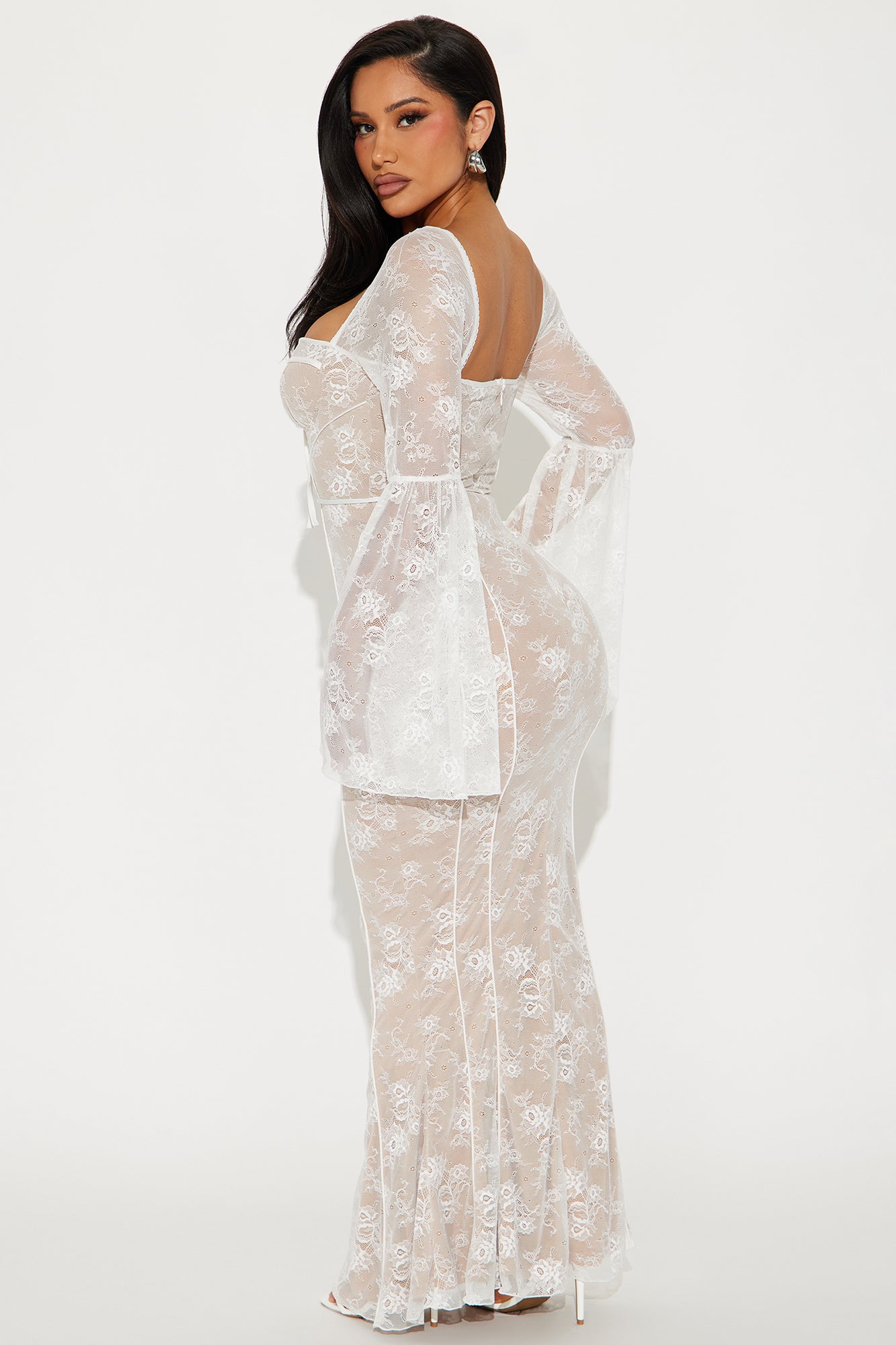 Fiona Lace Maxi Dress - White - Image 3