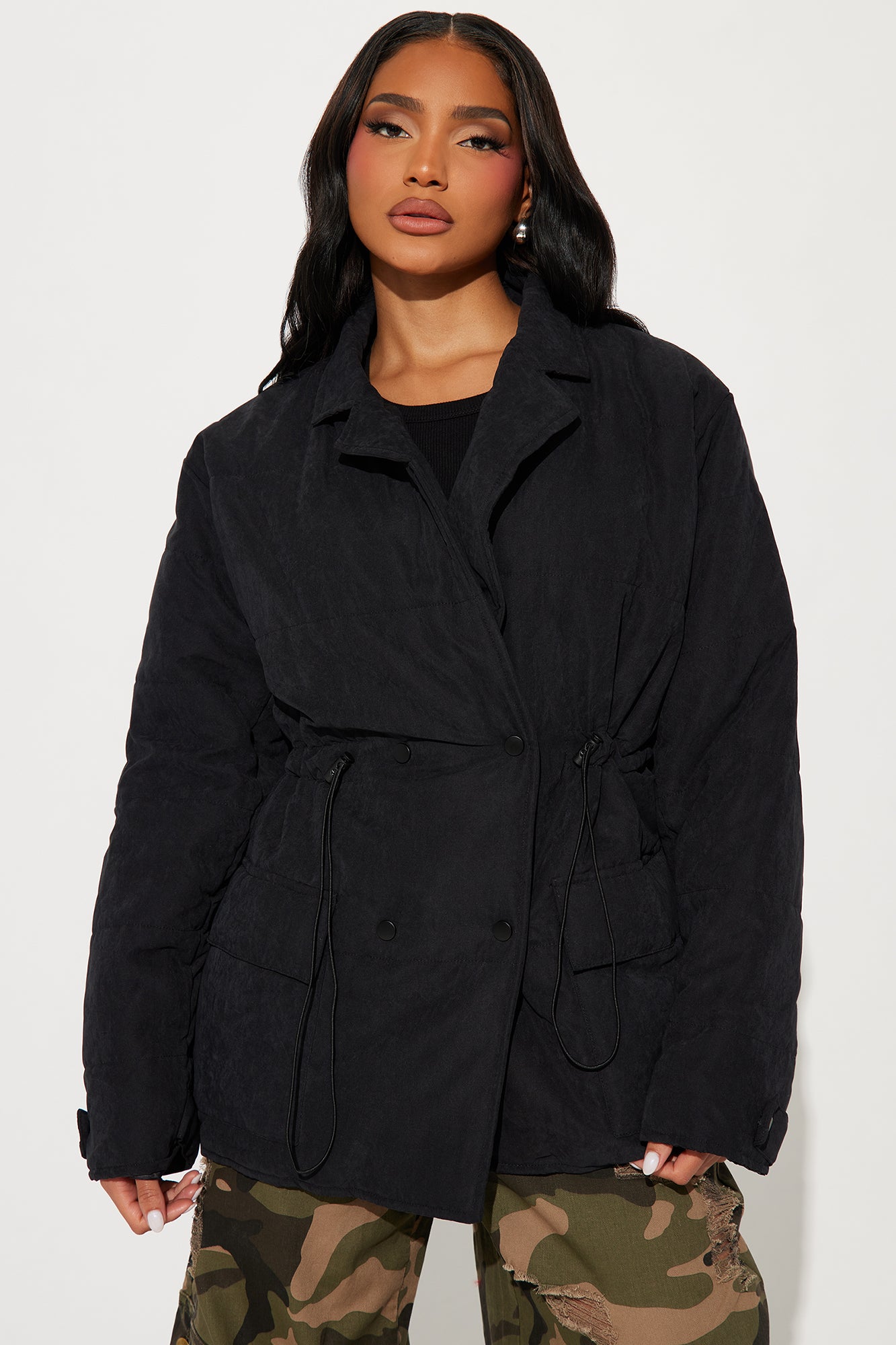 Show Love Puffer Jacket - Black - Image 4