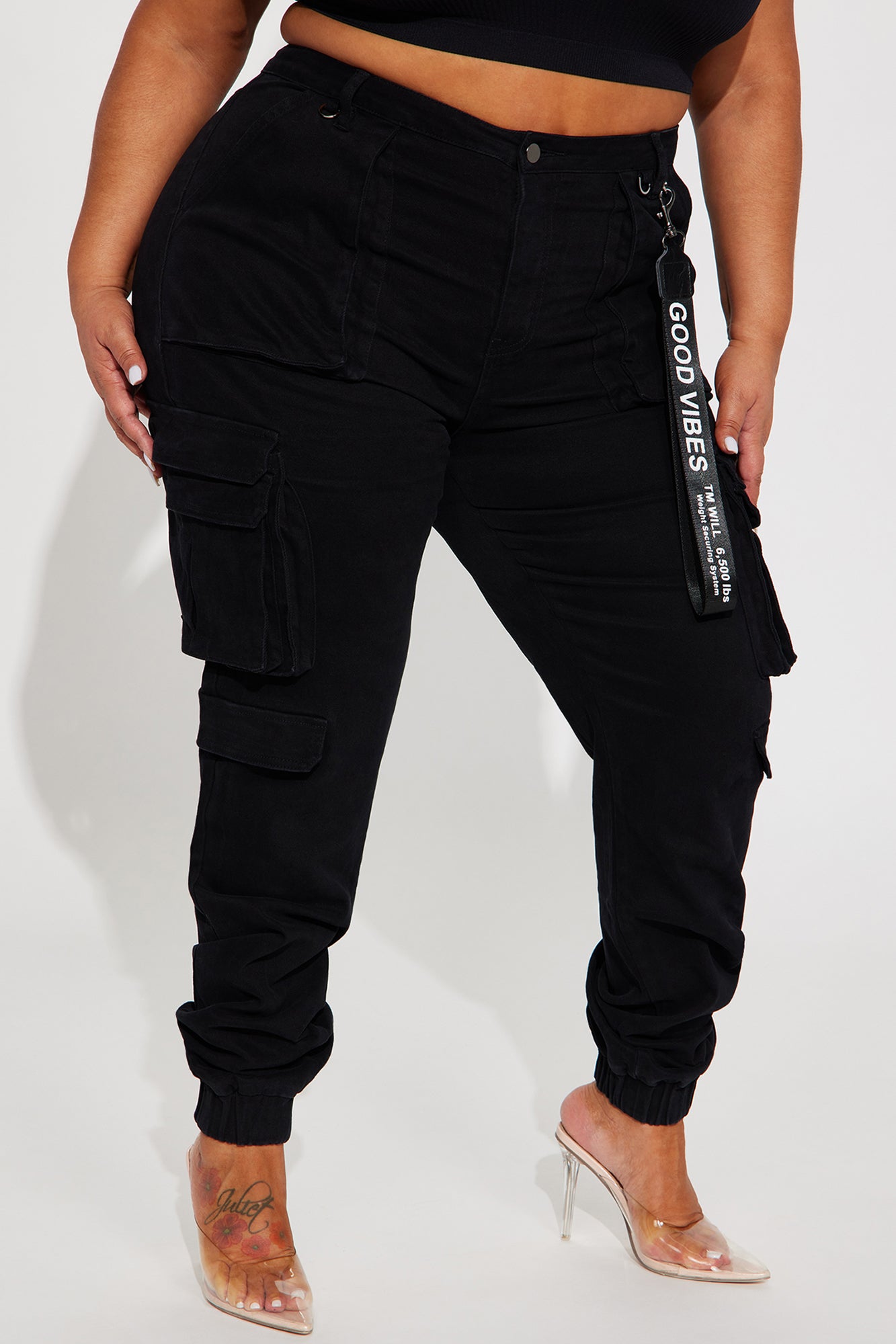Tall Good Vibes Cargo Jogger - Black - Image 5