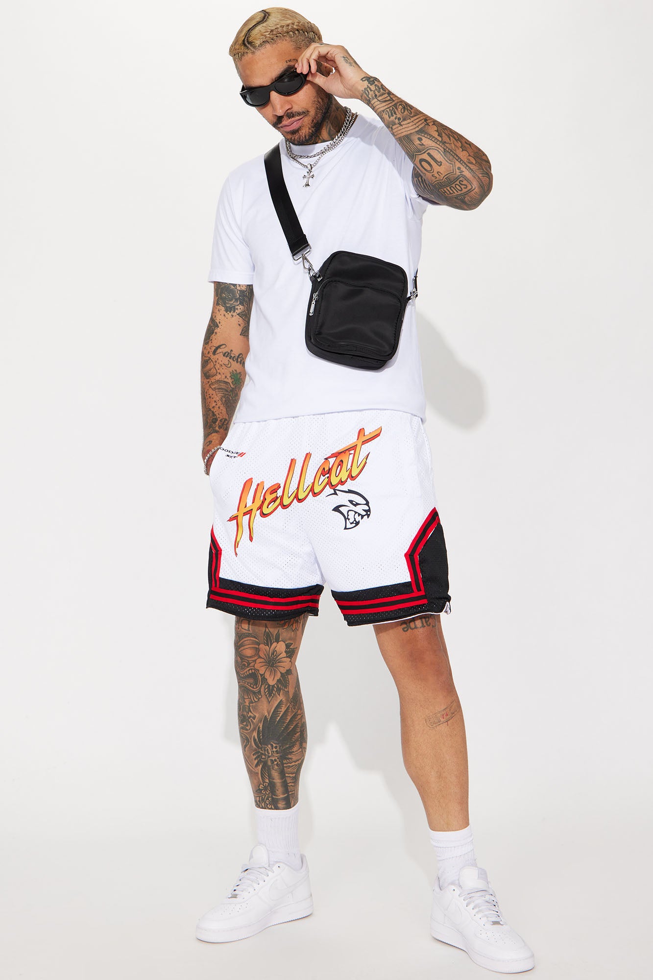 Dodge SRT Hellcat Basketball Short - White/combo - Image 3