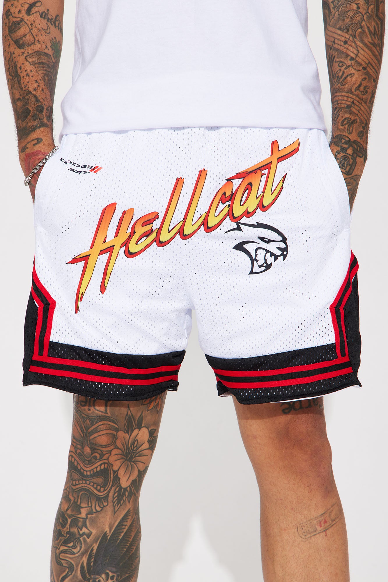 Dodge SRT Hellcat Basketball Short - White/combo - Image 4