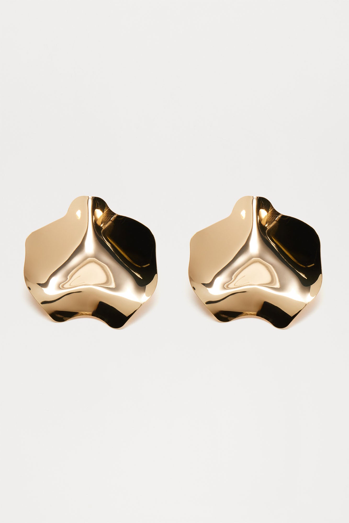 Golden Foil Flakes Earrings - Gold - Image 3