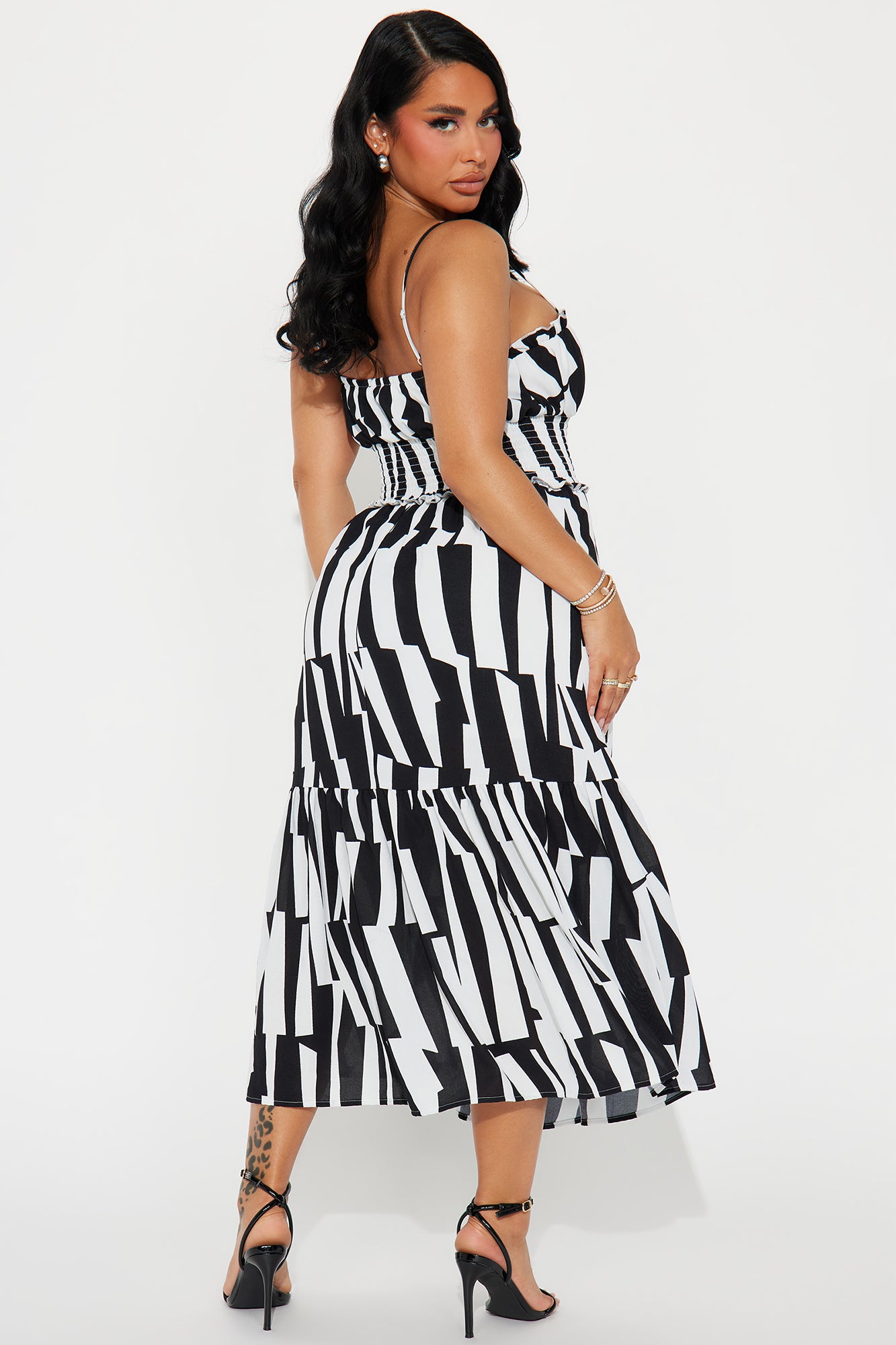 A Different Energy Midi Dress - Black/White - Image 3