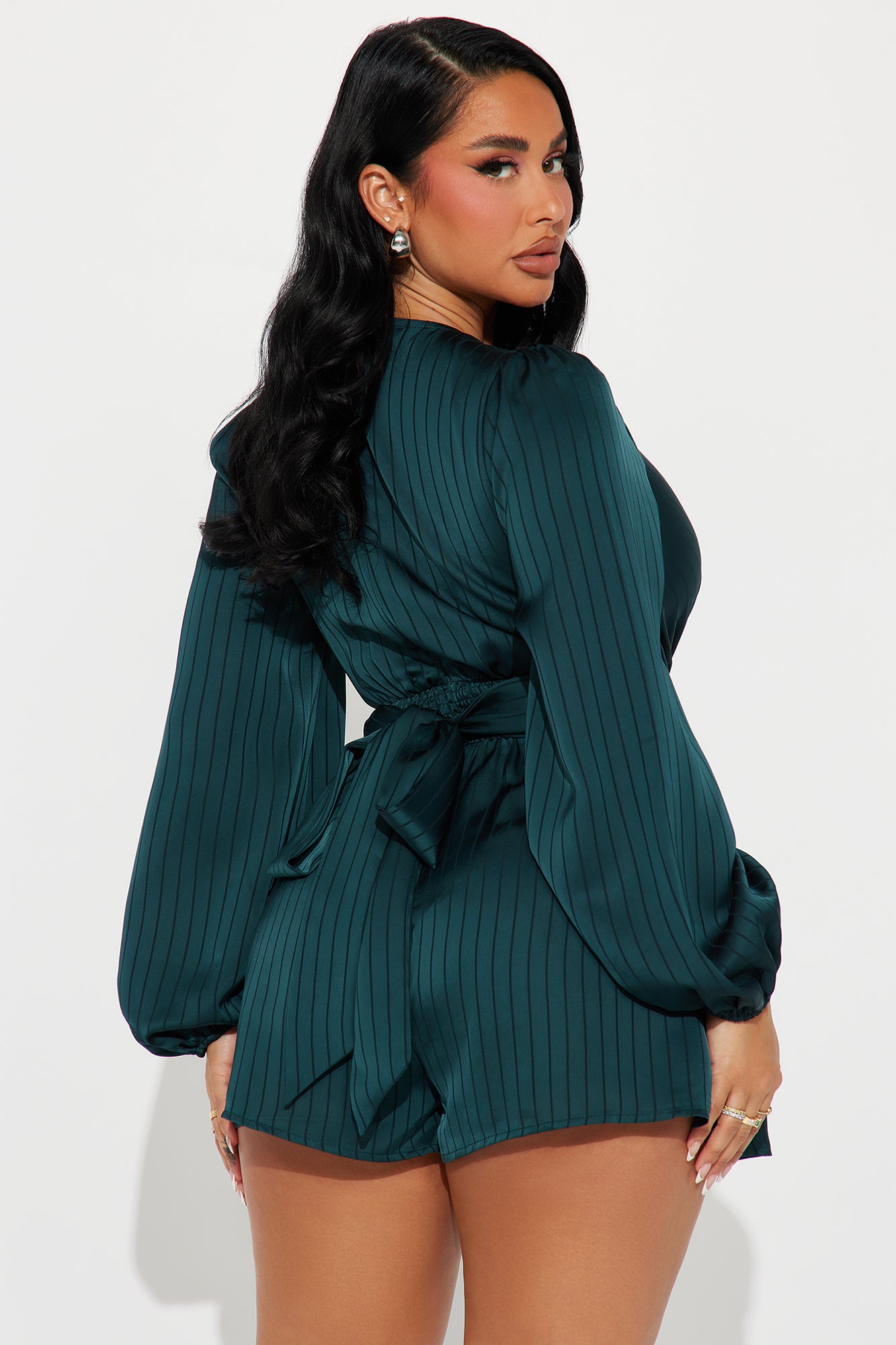 Flowy Era Satin Romper - Hunter - Image 3
