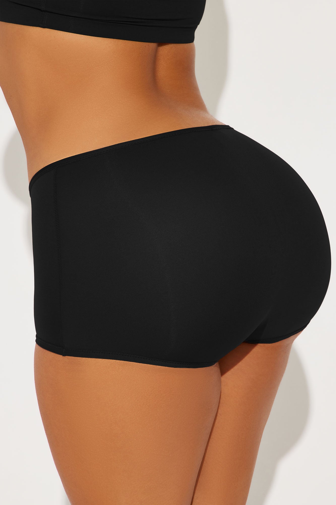 Light As A Feather Microfiber Boyshort Panty - Black - Image 3