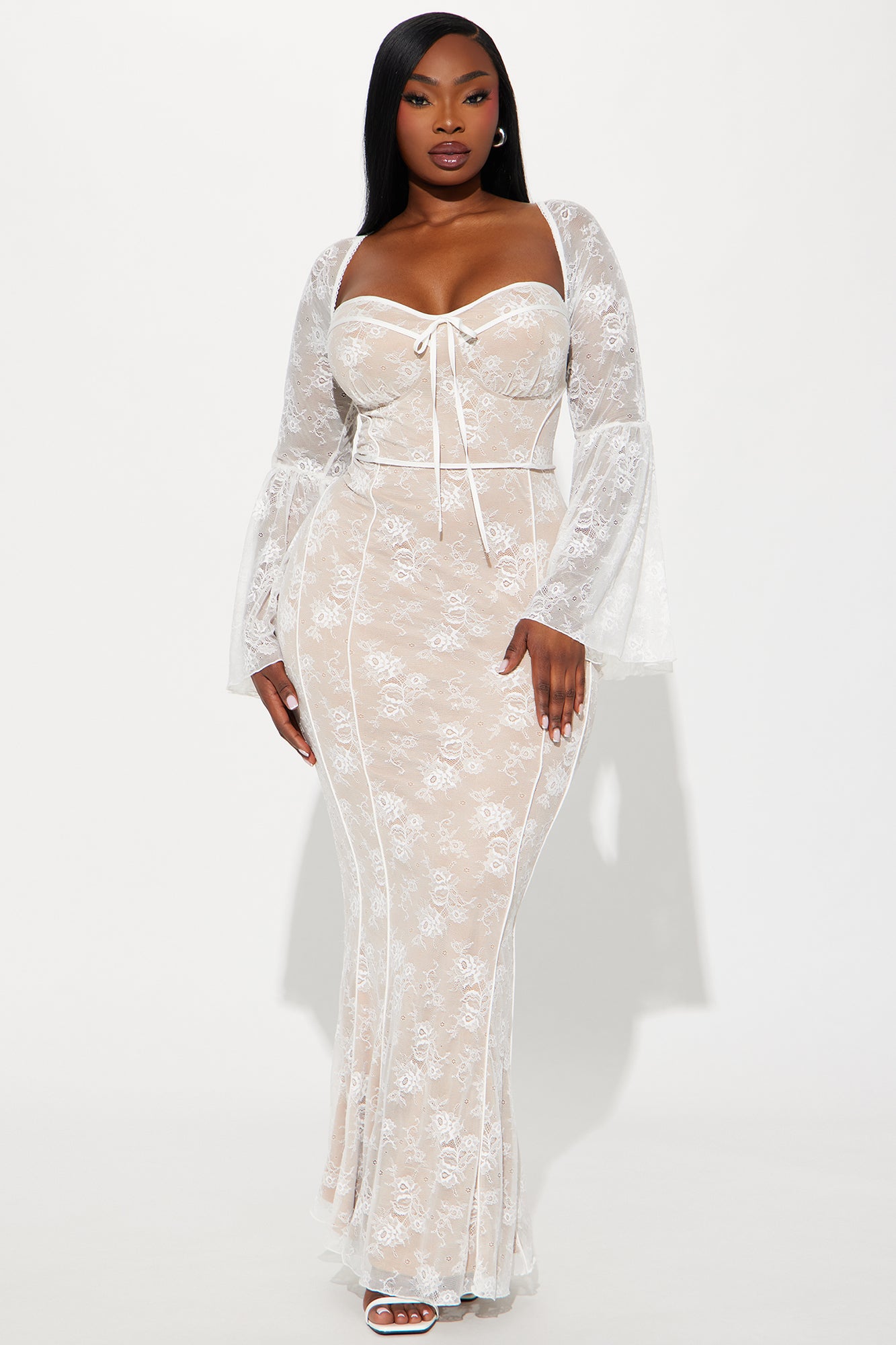 Fiona Lace Maxi Dress - White - Image 4