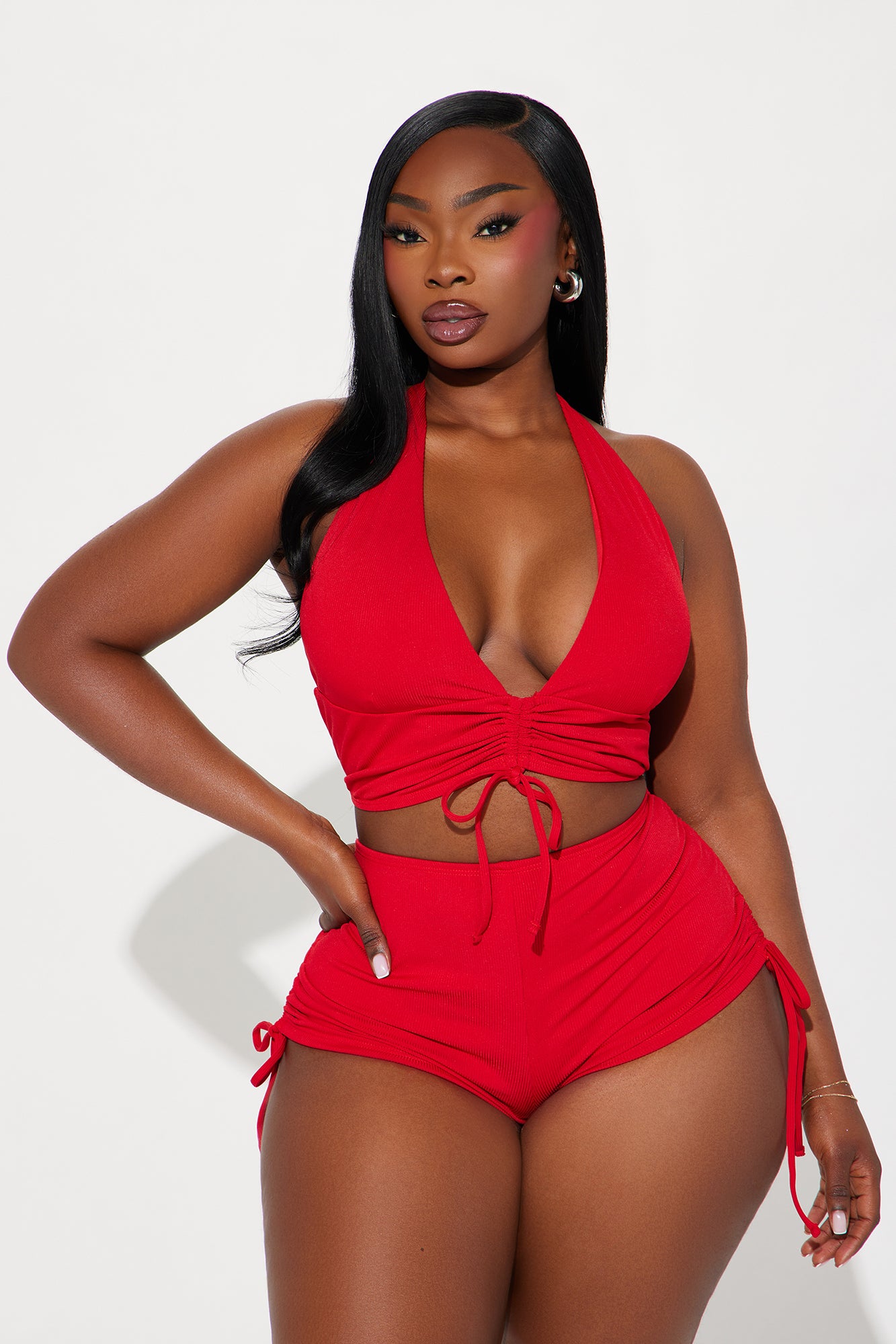 Andi 2 Piece Boyshort Bikini - Red - Image 4