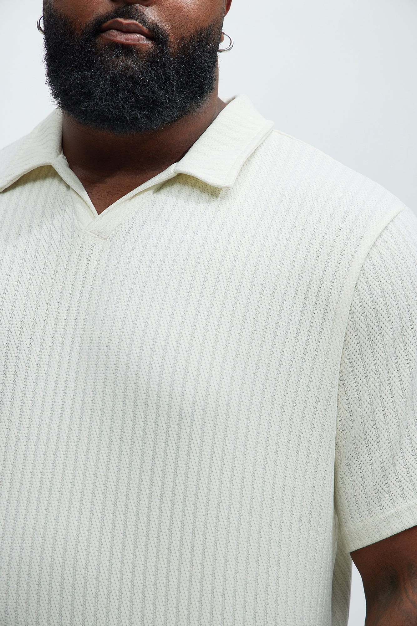 Easton Textured Polo Shirt - Off White - Image 8
