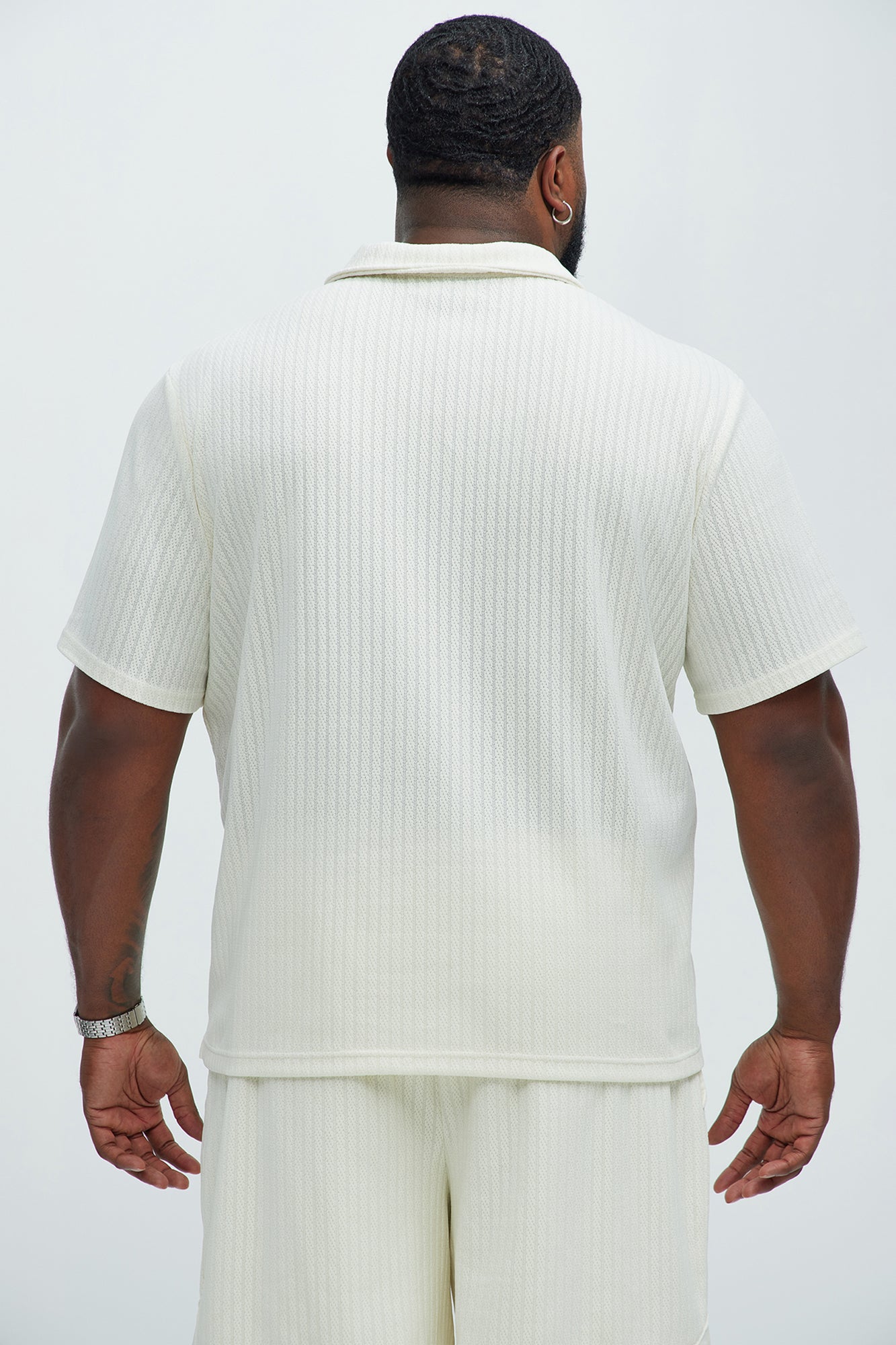 Easton Textured Polo Shirt - Off White - Image 9