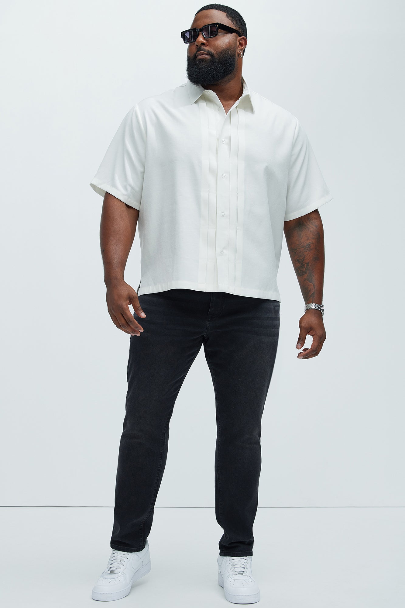 Blexy Pleated Shirt - White - Image 5
