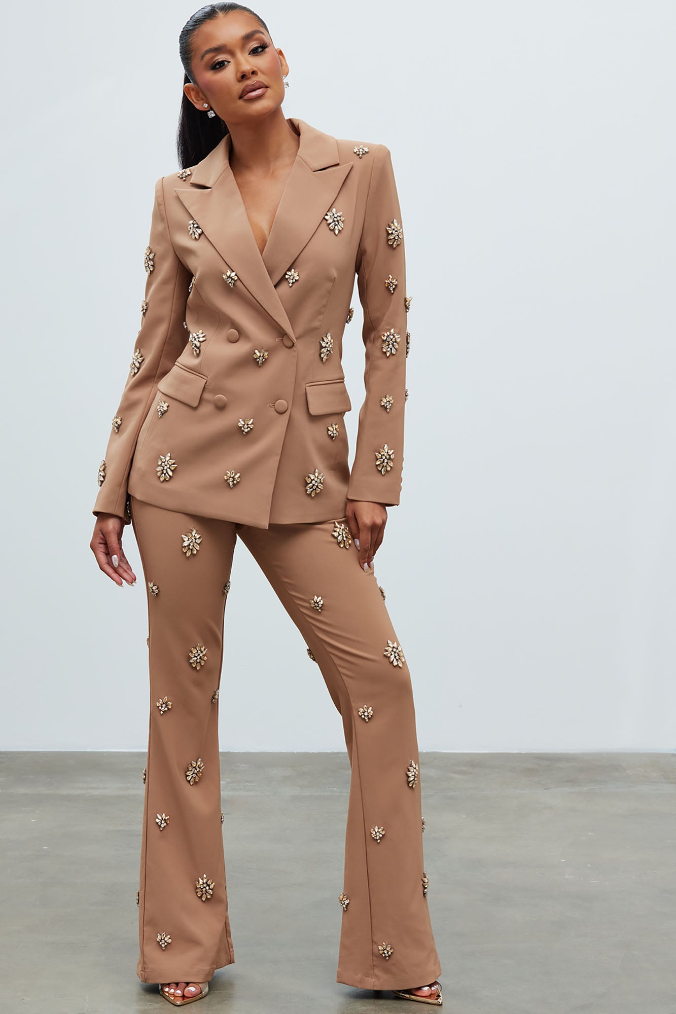 Verona Embellished Jacket - Mocha - Image 6