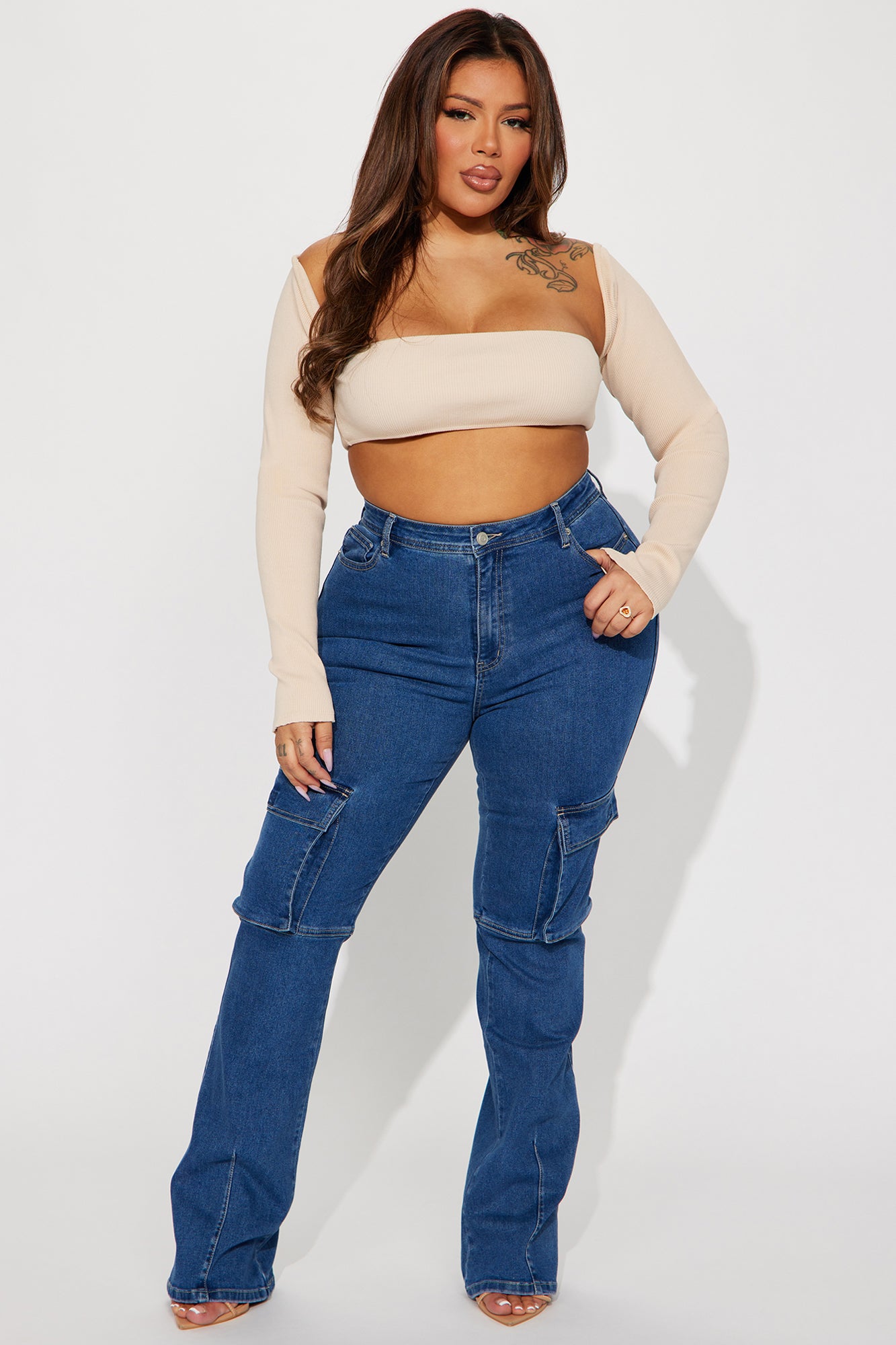 Got My Way Stretch Cargo Bootcut Jean - Dark Wash - Image 4