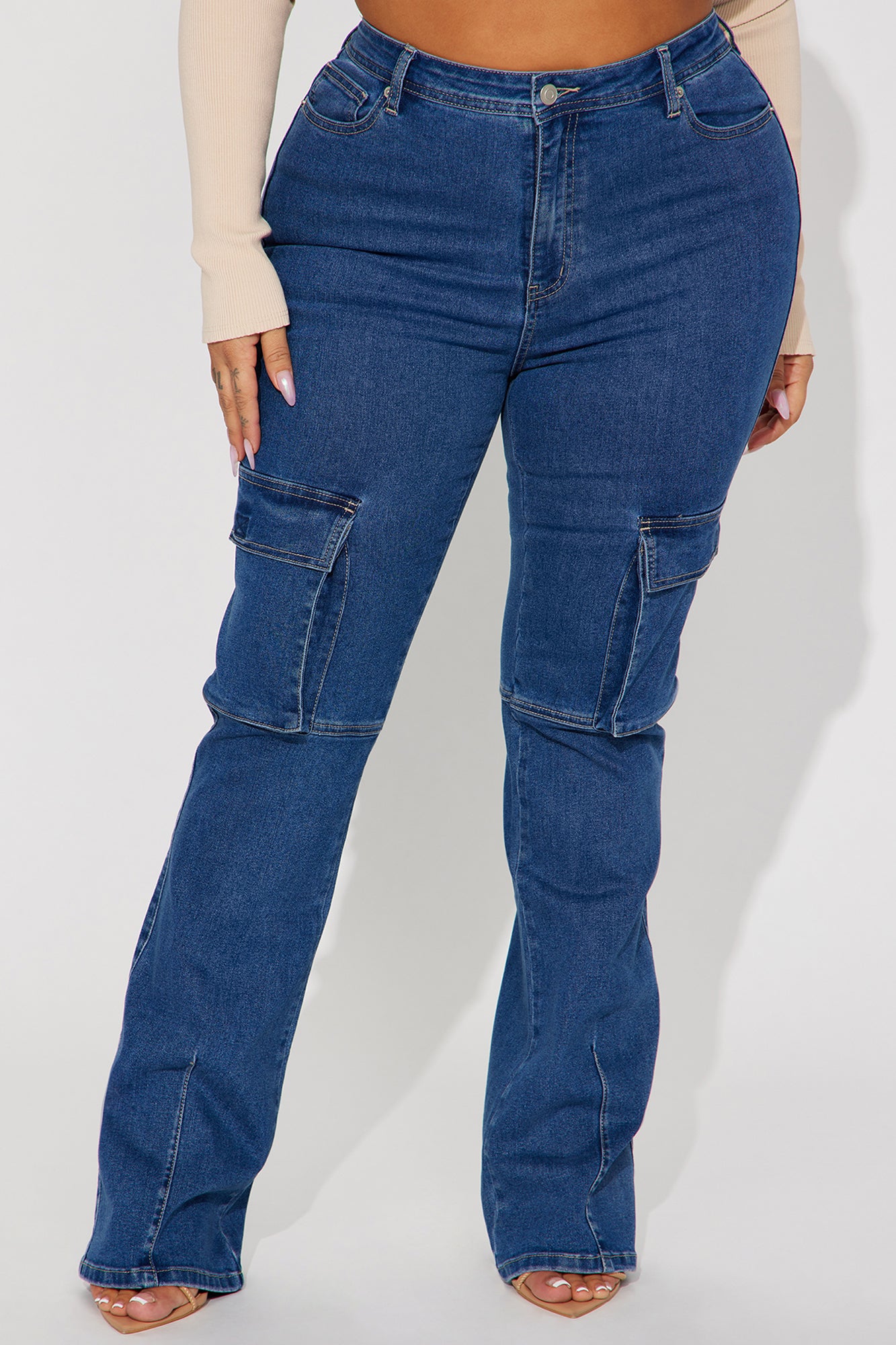 Got My Way Stretch Cargo Bootcut Jean - Dark Wash - Image 5