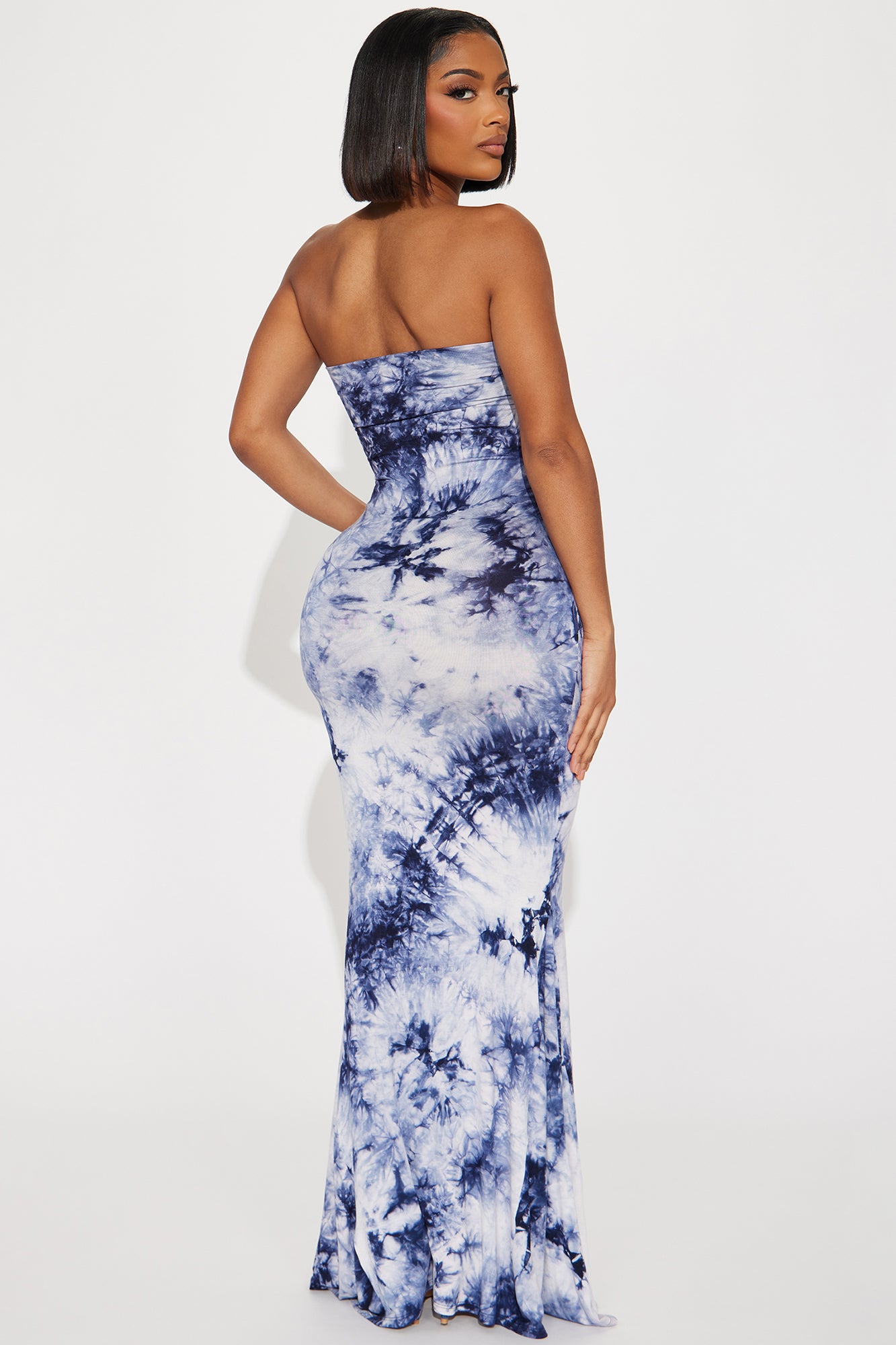 Tie-Dye Tube Maxi Dress - Navy/combo - Image 3
