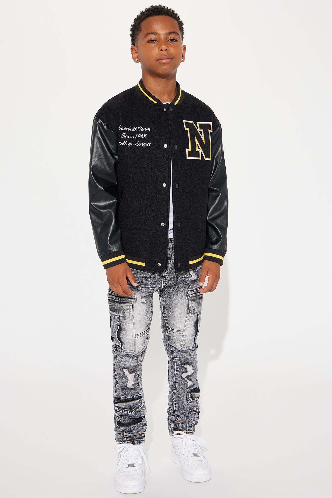 Mini College League Varsity Jacket - Black - Image 3