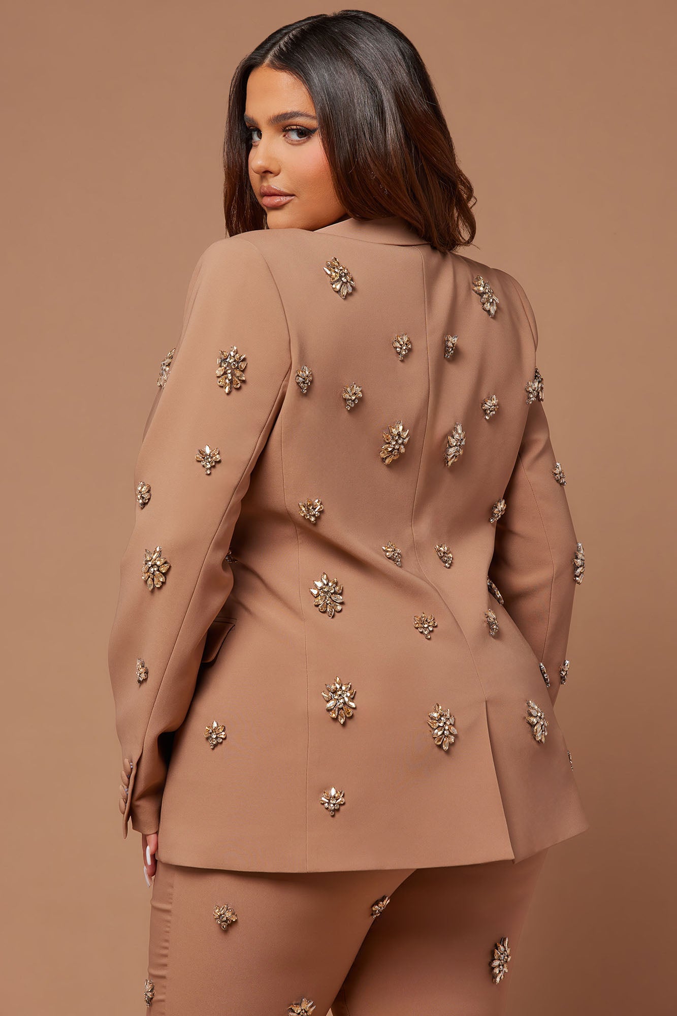 Verona Embellished Jacket - Mocha - Image 12
