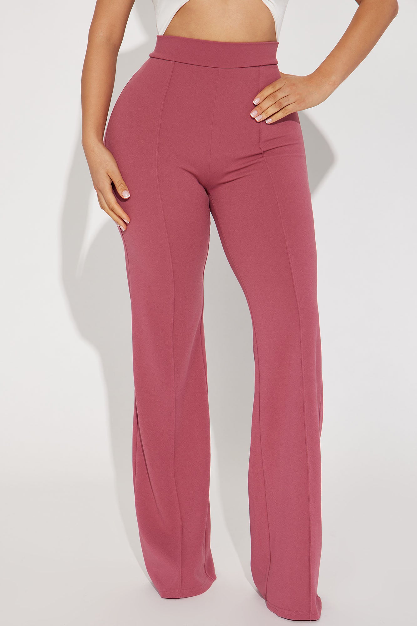 Victoria High Waisted Dress Pants - Mauve - Image 5