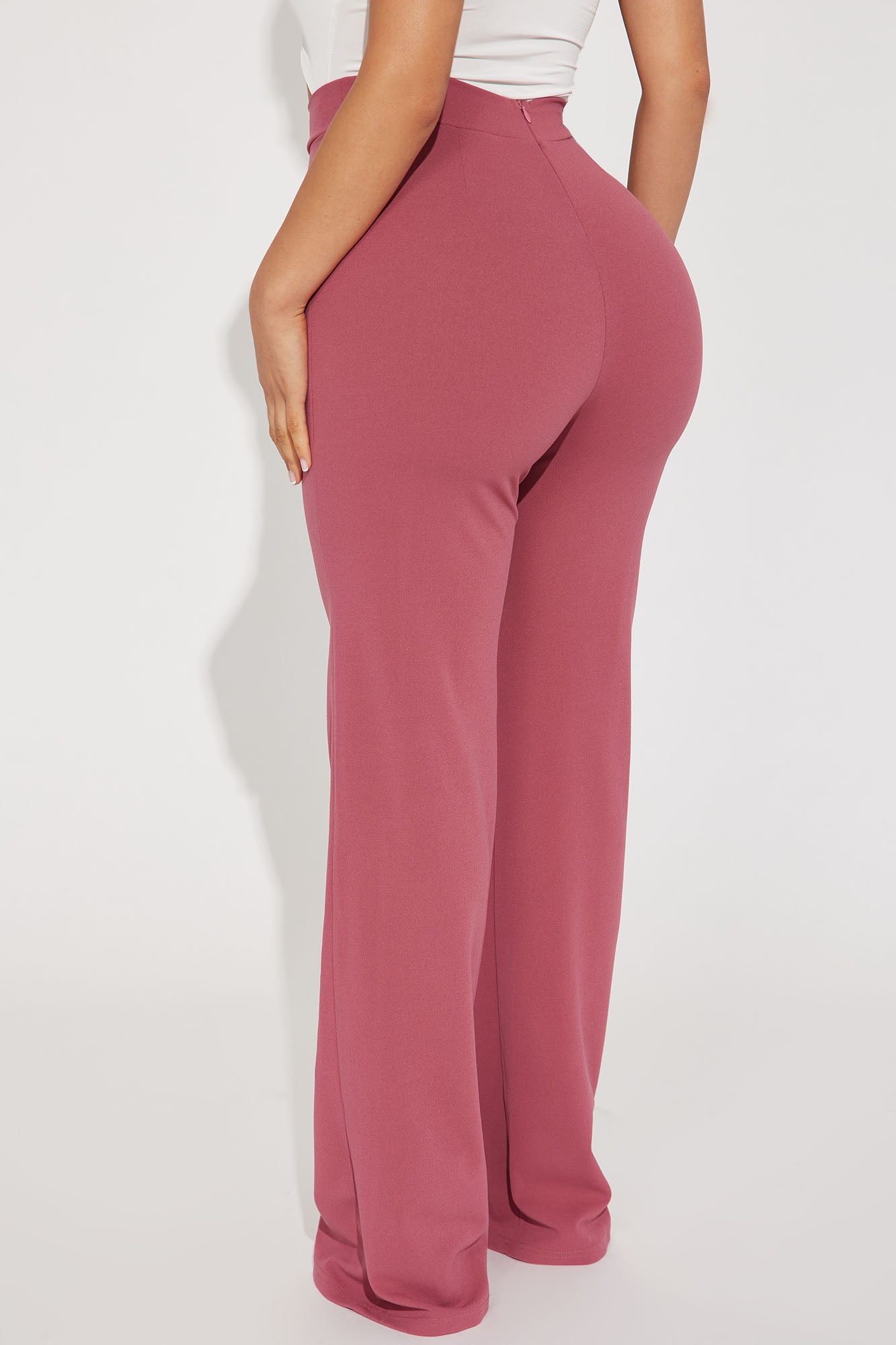 Victoria High Waisted Dress Pants - Mauve - Image 6