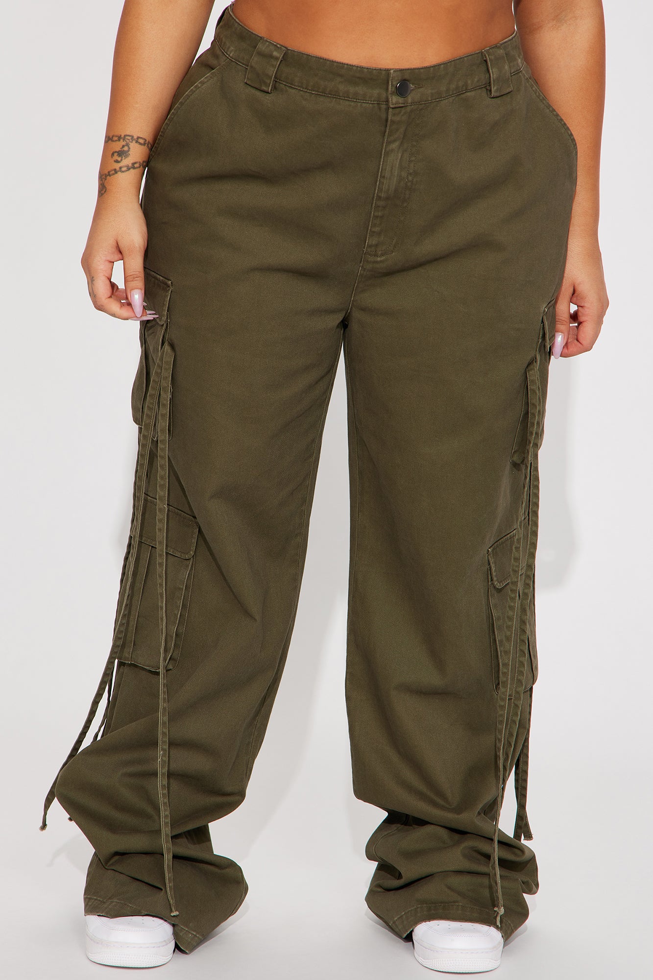 Tall Golden Hour Wide Leg Cargo Pant - Olive - Image 5